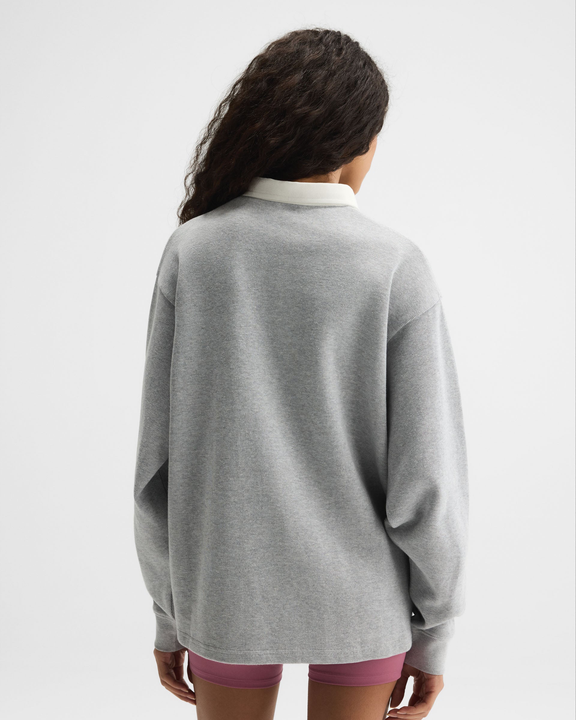 1128-varsity-oversized-rugby-top-light-grey-melange-marshmallow-white-3.jpg Varsity Oversized Rugby Top - Light Grey Melange/Marshmallow White