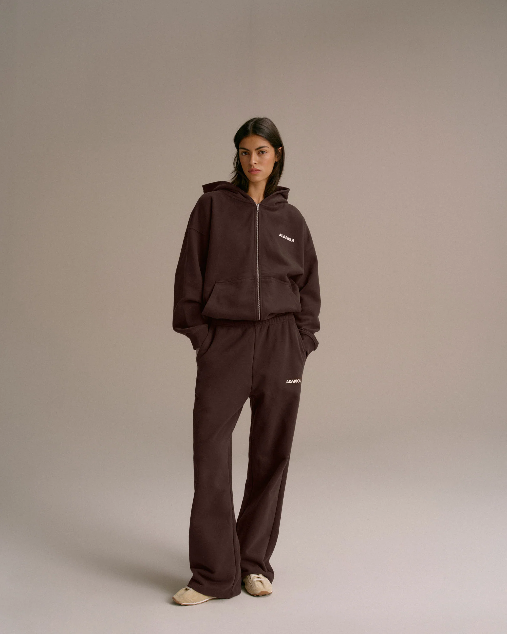 Movement Oversized Full Zip Hoodie - Chocolate Brown