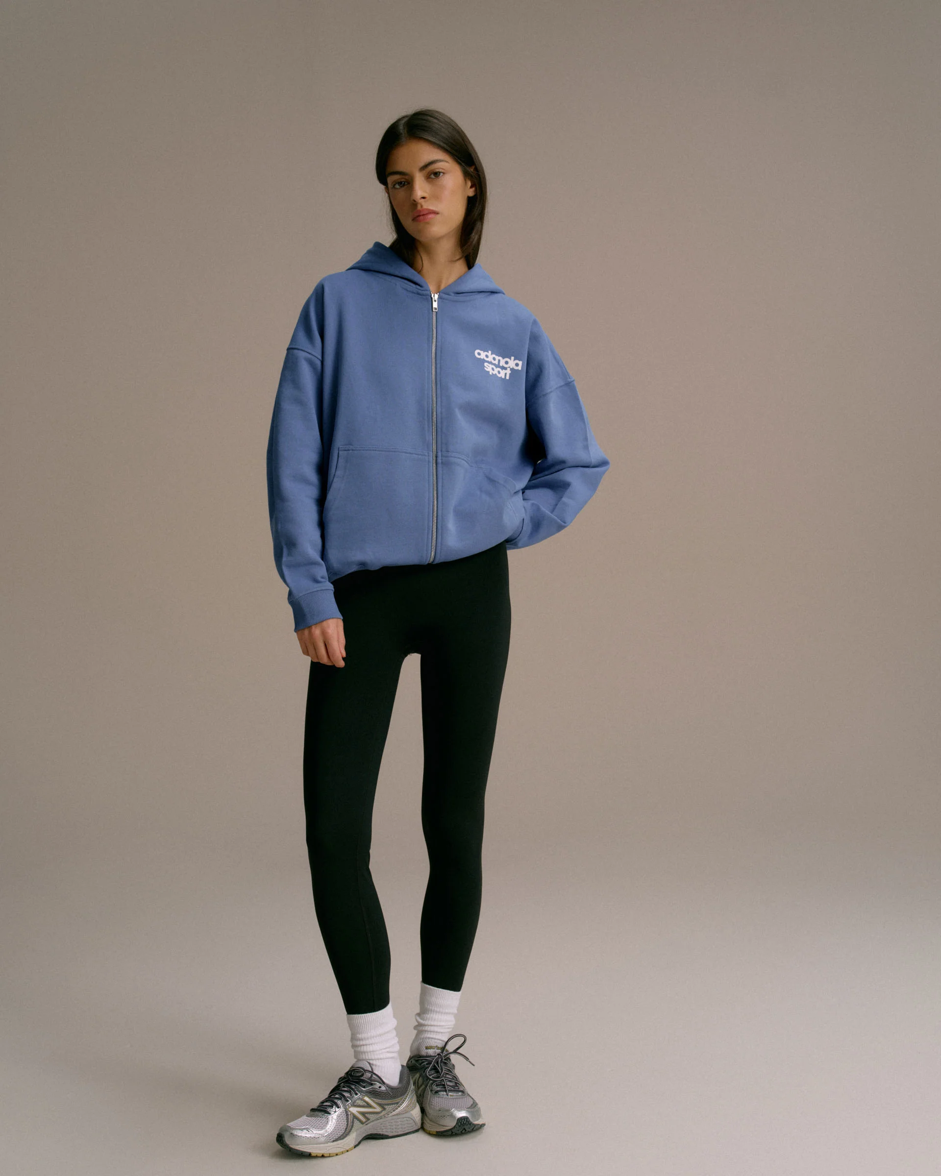 AS Bold Oversized Full Zip Hoodie - Vintage Blue/Marshmallow White