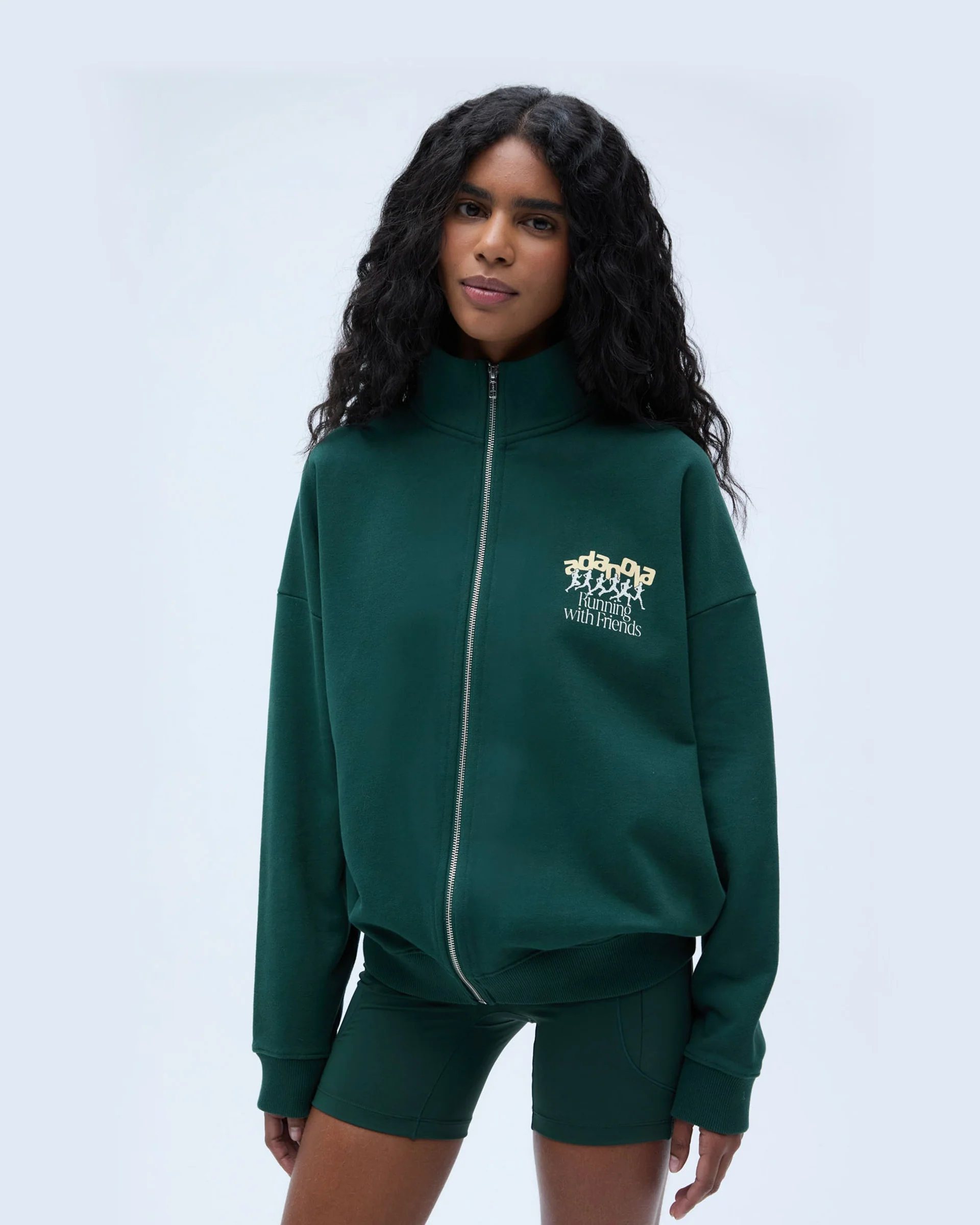 1473-runners-oversized-funnel-full-zip-sweatshirt-pine-green-1.webp Runners Oversized Funnel Full Zip Sweatshirt - Pine Green
