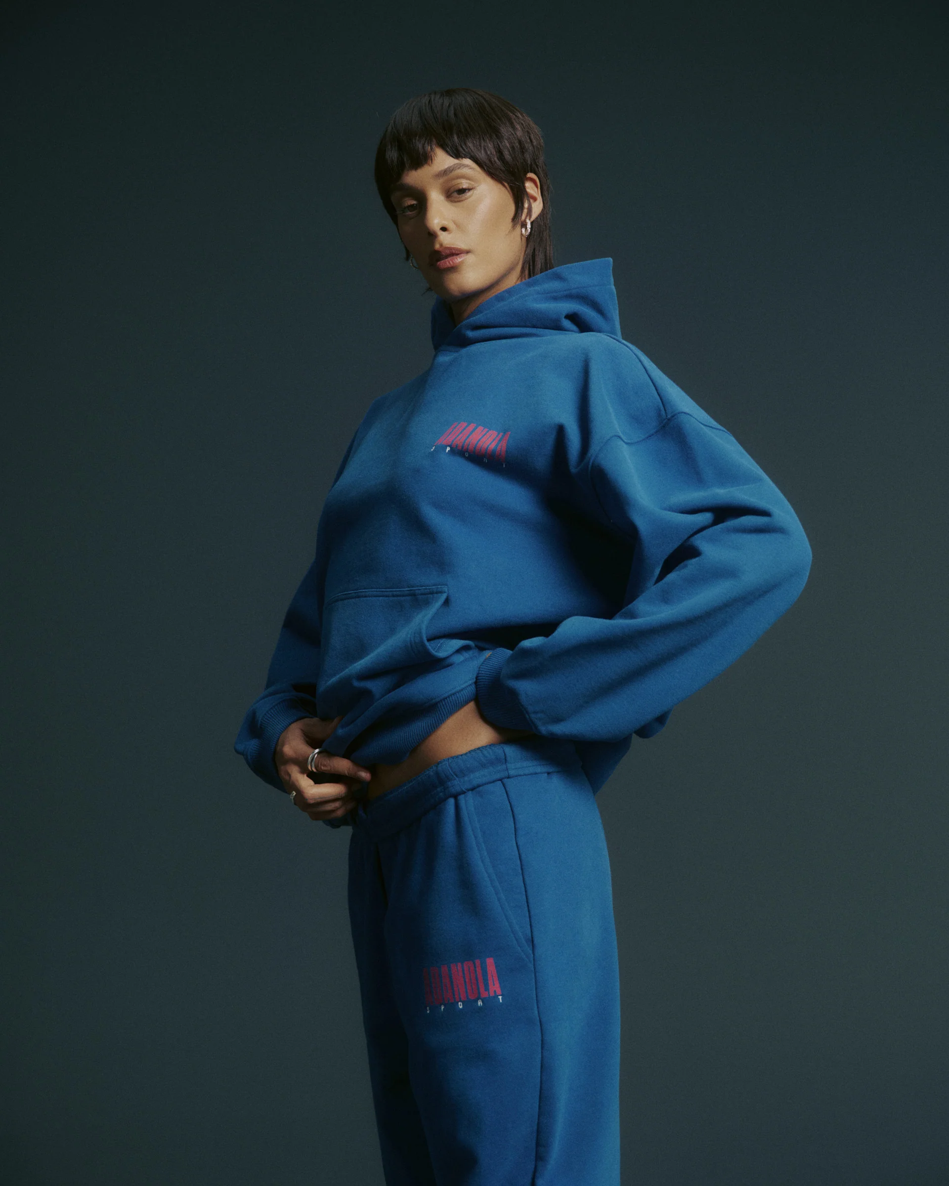 Sport Horizon Oversized Hoodie - Washed College Blue