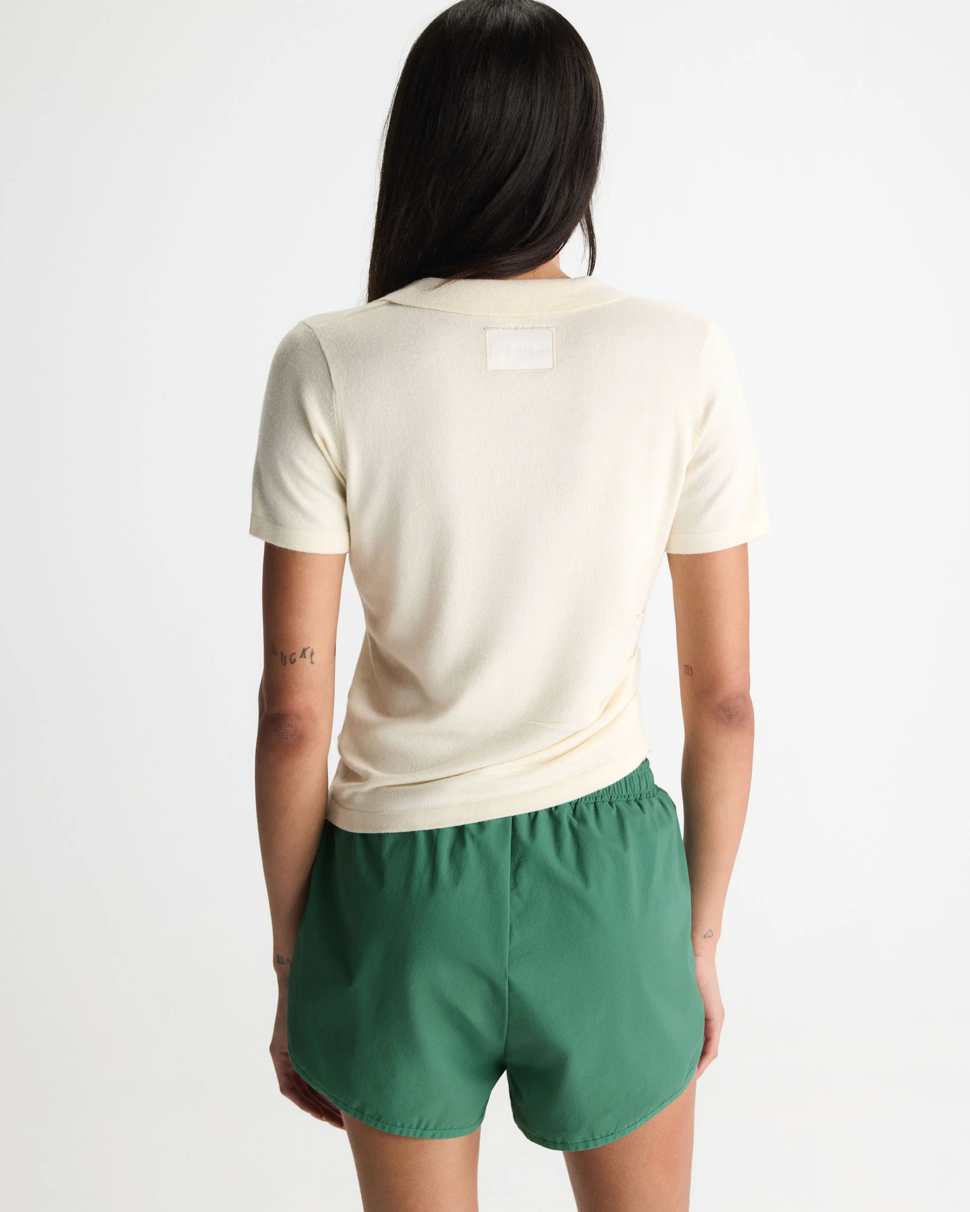 Knit Asymmetric Polo - Marshmallow White
