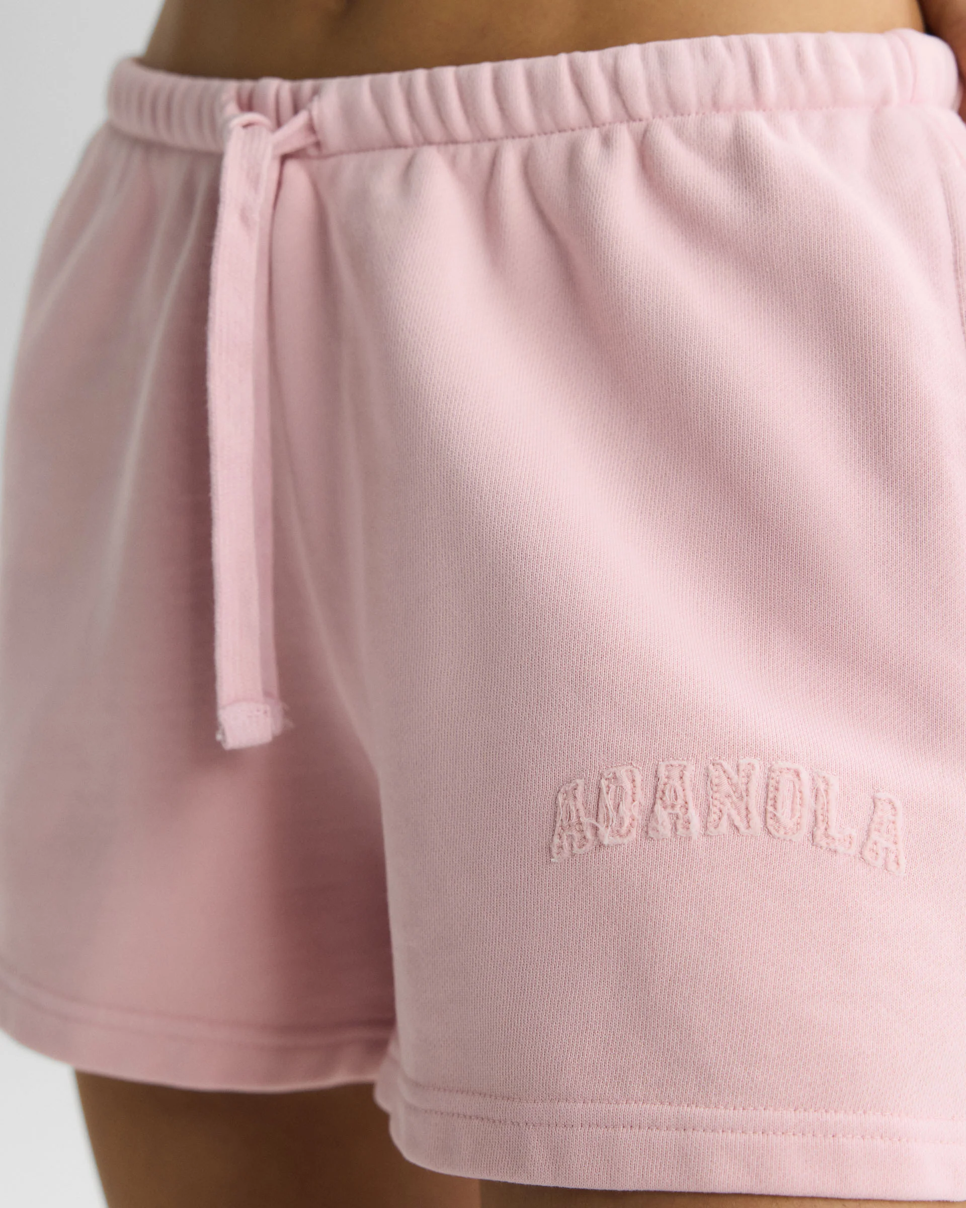 Varsity Applique Washed Sweat Shorts - Soft Pink