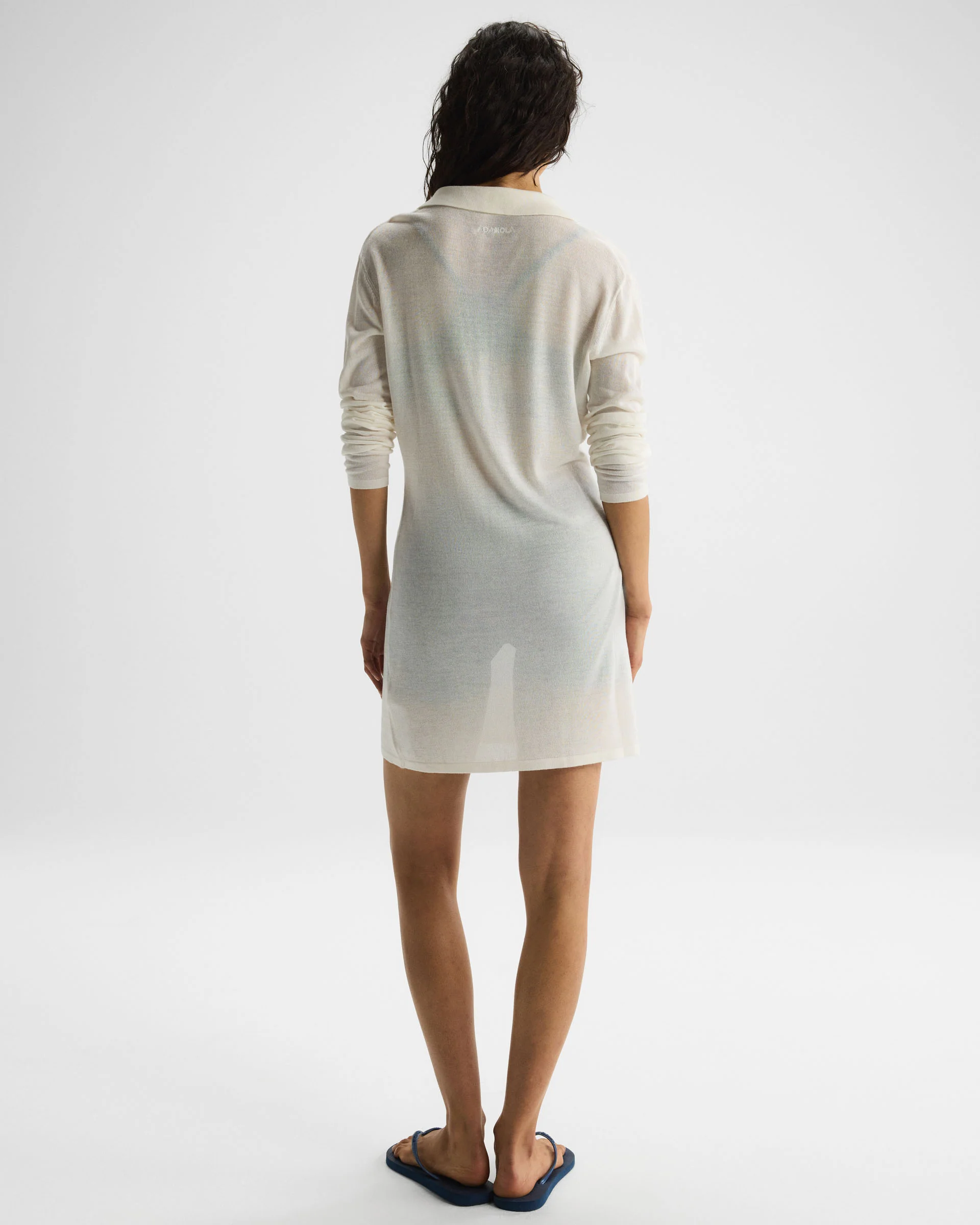 1808-semi-sheer-collared-dress-marshmallow-white-2.webp Semi Sheer Collared Dress - Marshmallow White