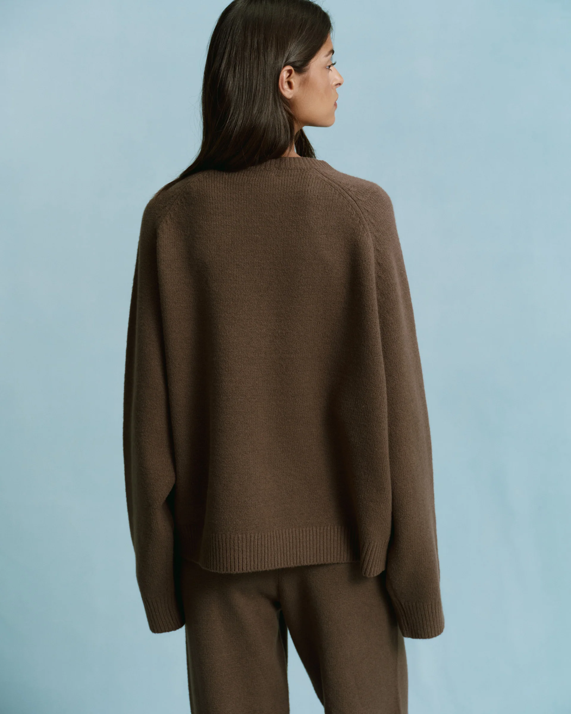 2222-varsity-boucle-oversized-knit-sweatshirt-dark-cocoa-brown-marshmallow-white-2.webp Varsity Boucle Oversized Knit Sweatshirt - Dark Cocoa Brown/Marshmallow White