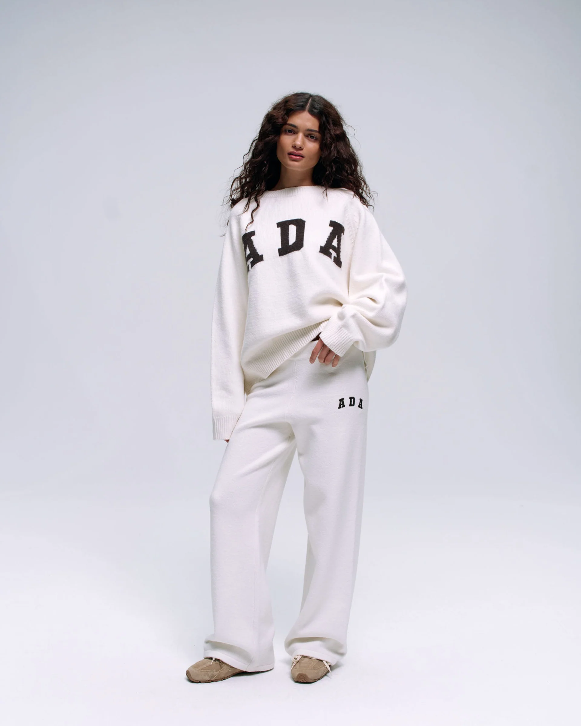2320-ada-knit-straight-leg-sweatpants-cream-coffee-bean-1.webp ADA Knit Straight Leg Sweatpants - Cream/Coffee Bean