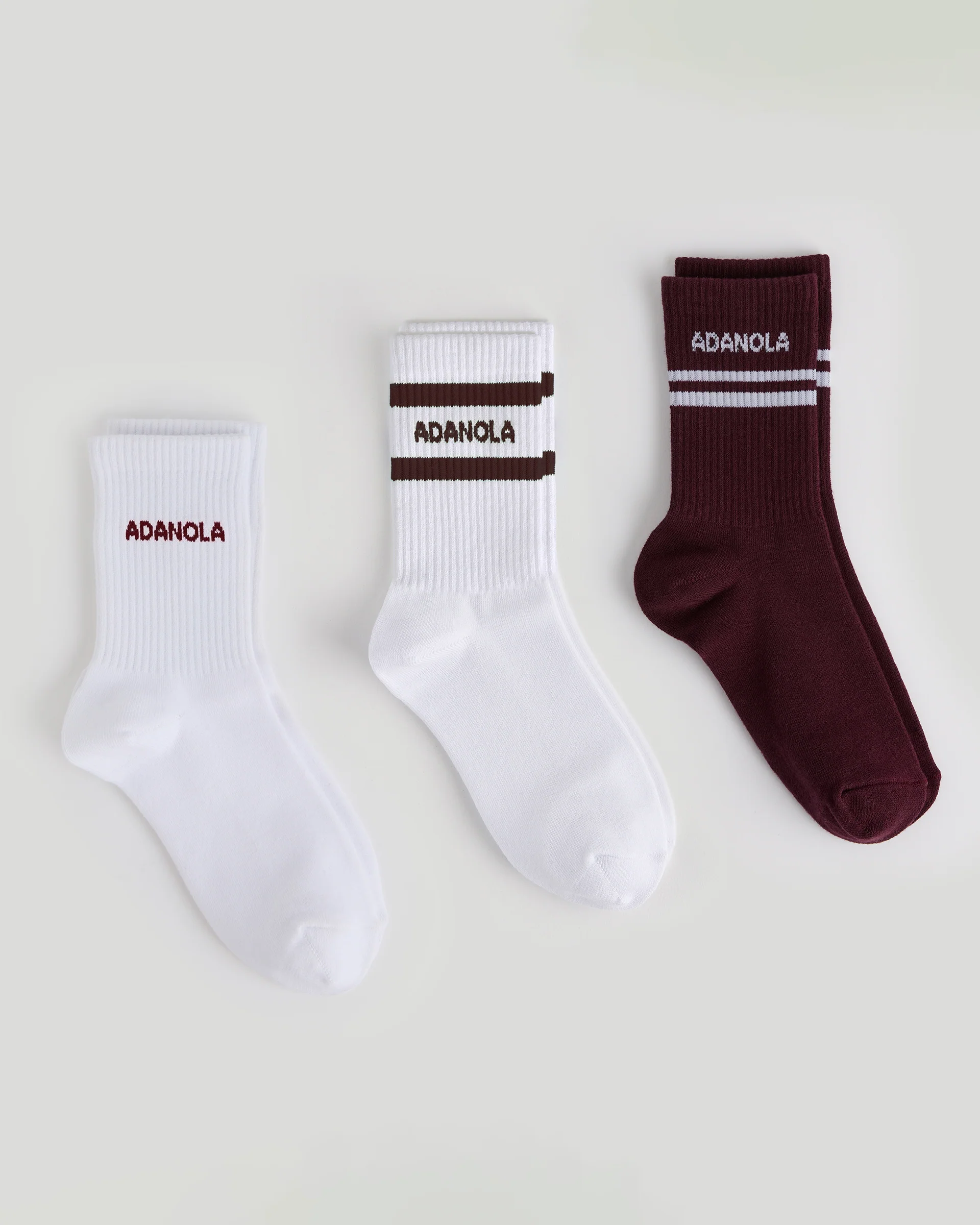 2399-3-pack-multi-branding-socks-white-dark-cherry-1.webp 3 Pack Multi Branding Socks - White/Dark Cherry