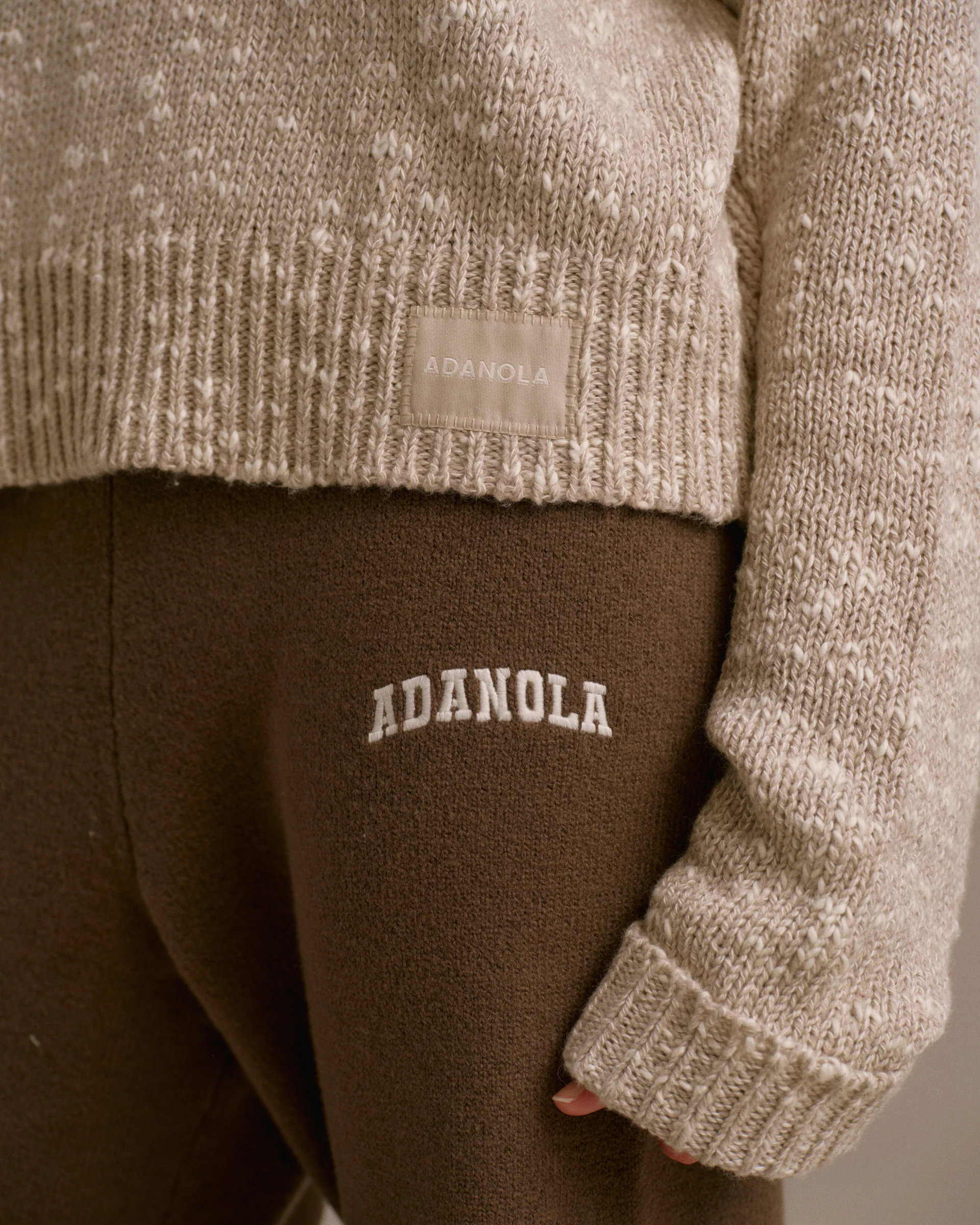 Textured Knit Oversized Sweatshirt - Stone