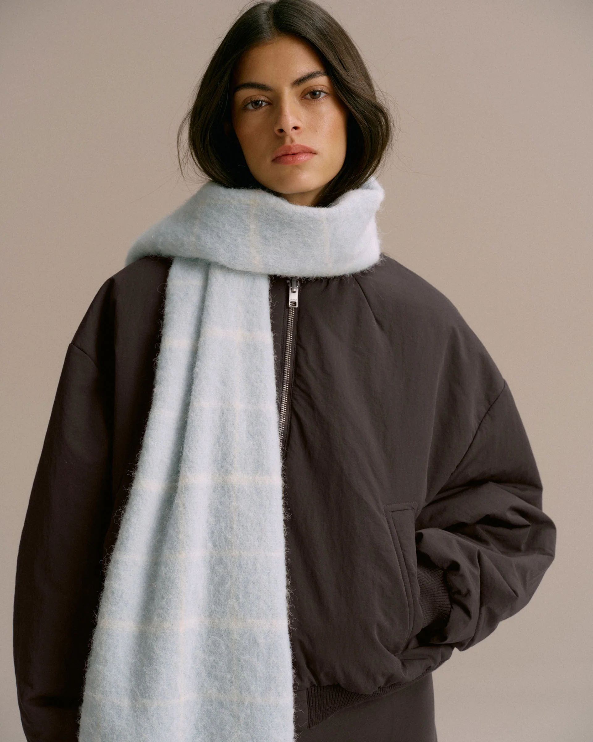 2961-brushed-checked-scarf-light-blue-2.webp Brushed Checked Scarf - Light Blue