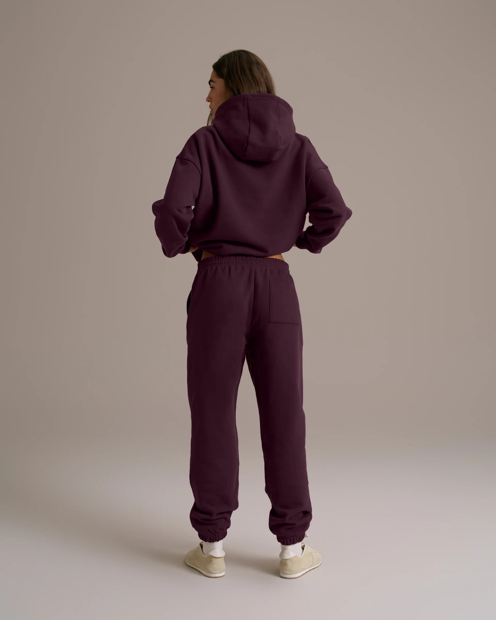 Varsity Oversized Hoodie - Dark Cherry/Marshmallow White