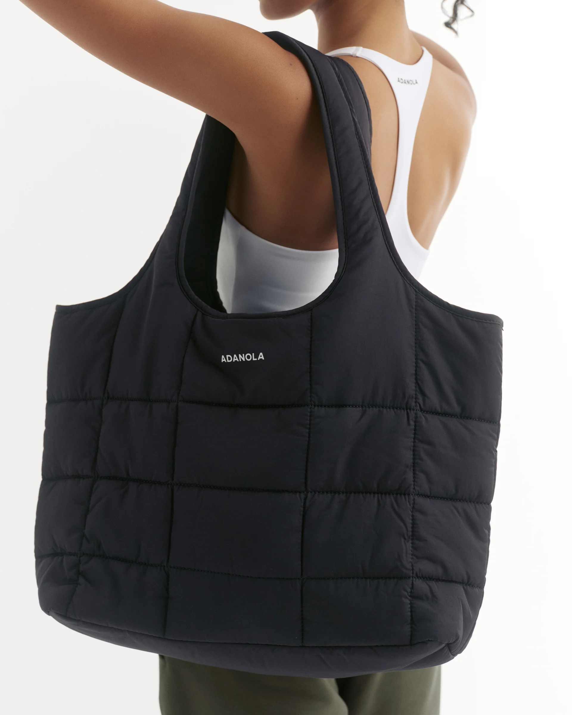 3045-quilted-nylon-shoulder-bag-black-2.webp Quilted Nylon Shoulder Bag - Black