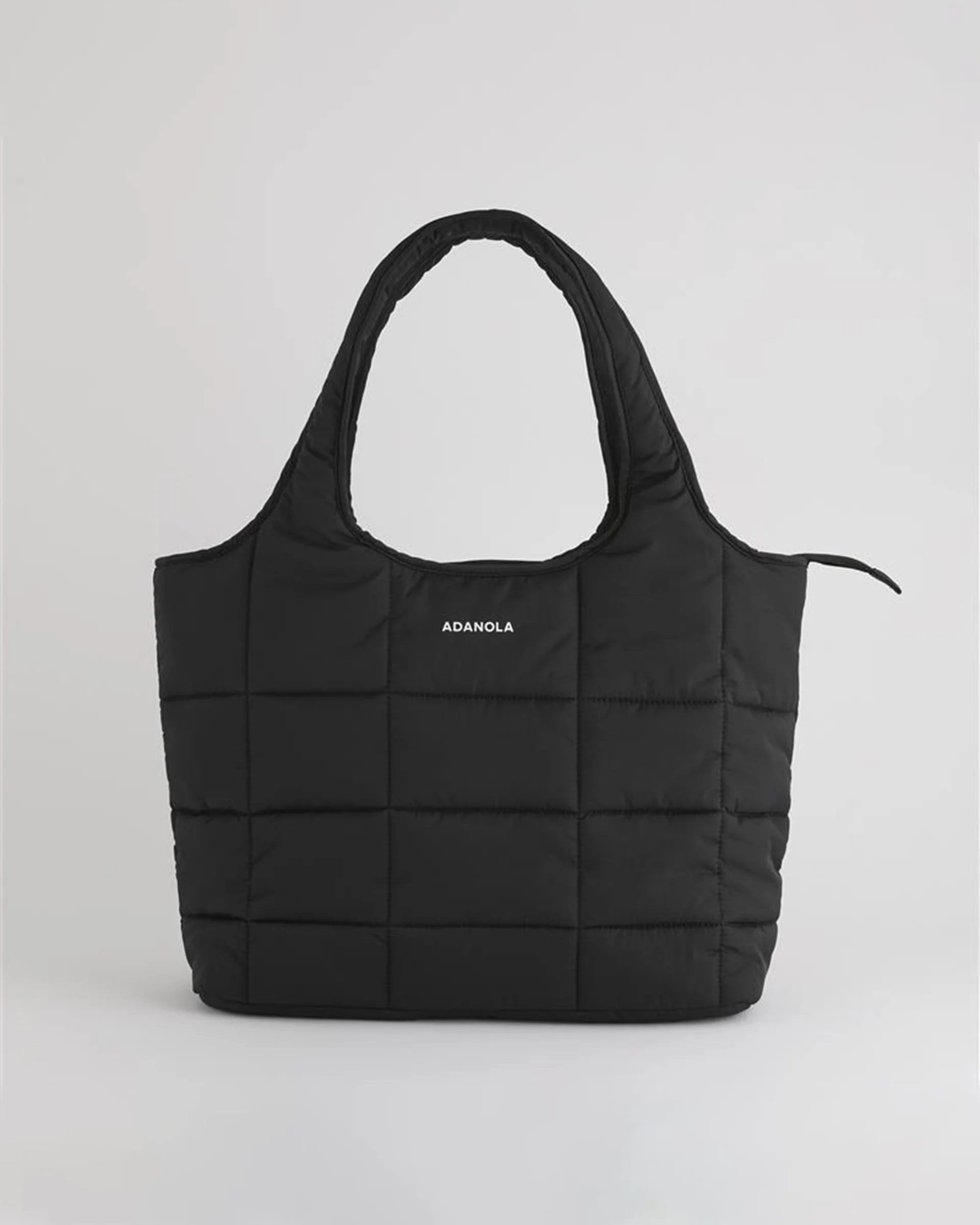 3045-quilted-nylon-shoulder-bag-black-3.webp Quilted Nylon Shoulder Bag - Black