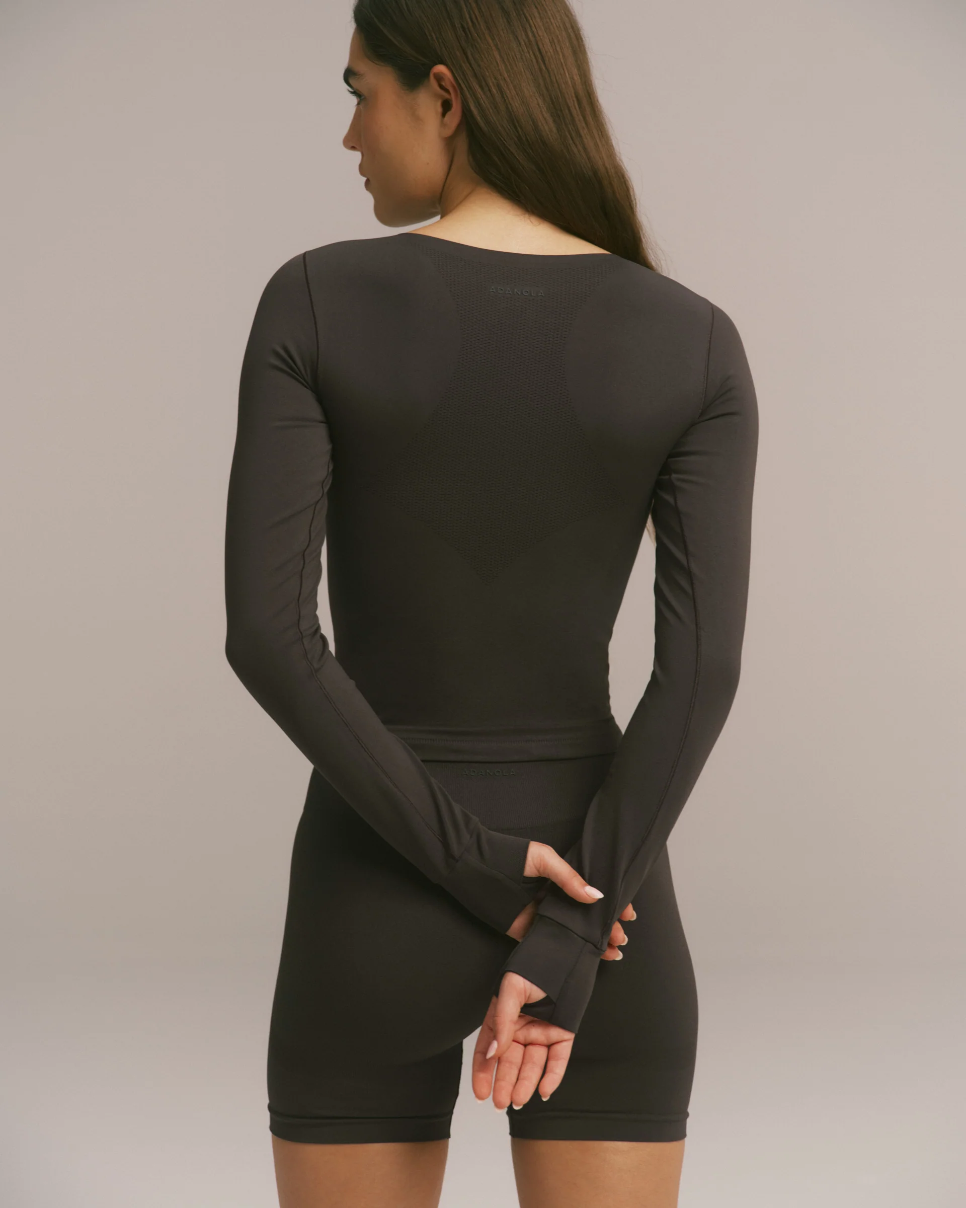 Seamless Long Sleeve Top - Coffee Bean
