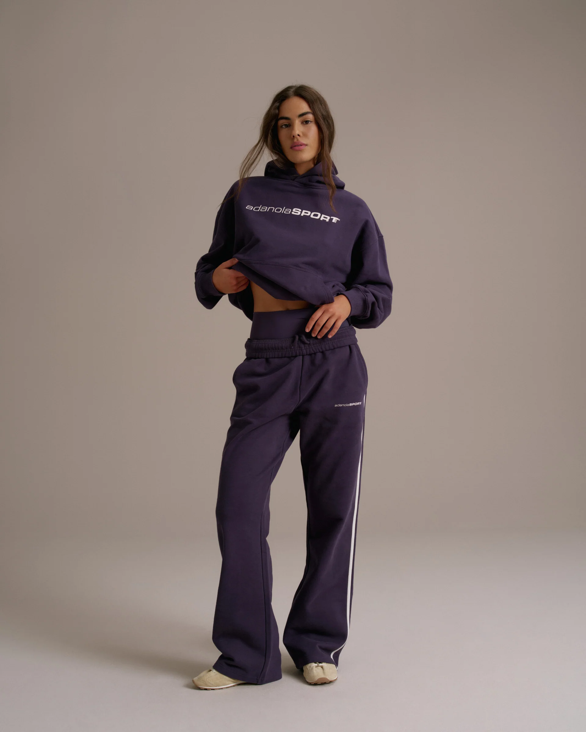 90s Sport Oversized Hoodie - Dark Plum