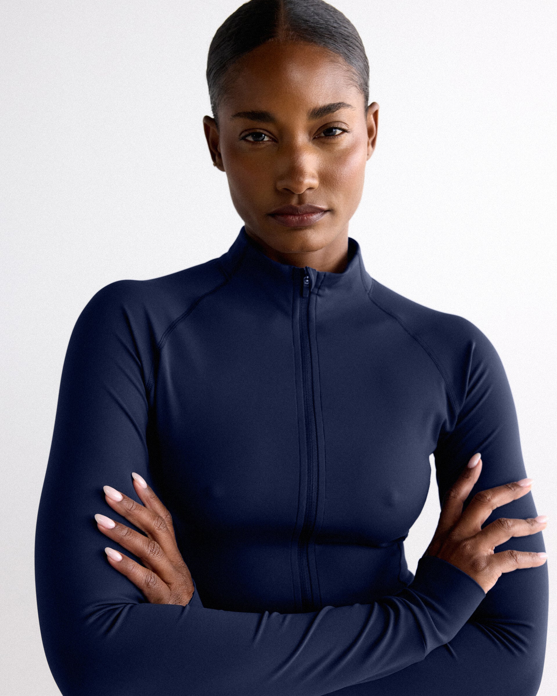 3597-ultimate-long-sleeve-zip-up-top-navy-blue-5.jpg Ultimate Long Sleeve Zip Up Top - Navy Blue