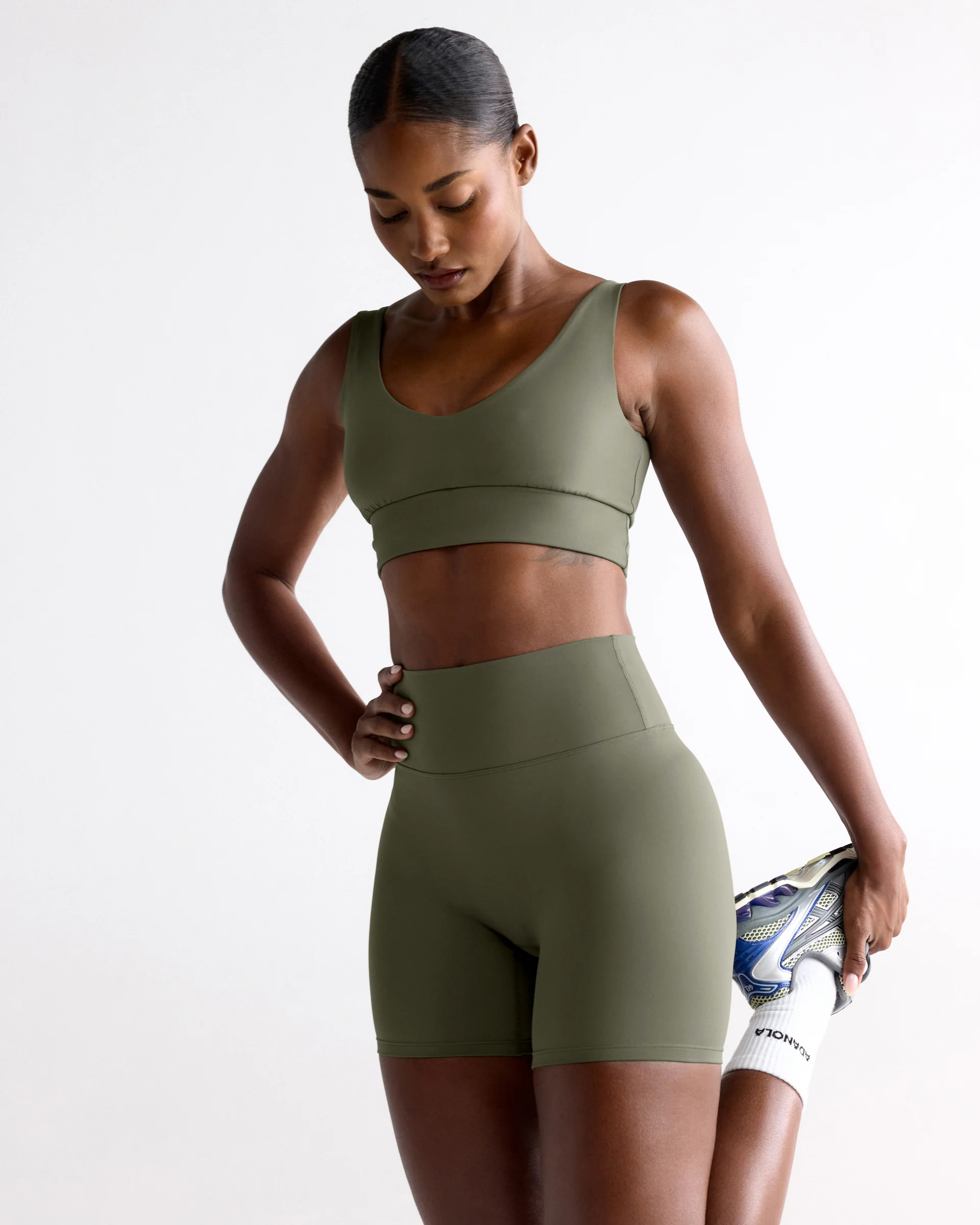 3838-ultimate-crop-shorts-olive-green-1.webp Ultimate Crop Shorts - Olive Green