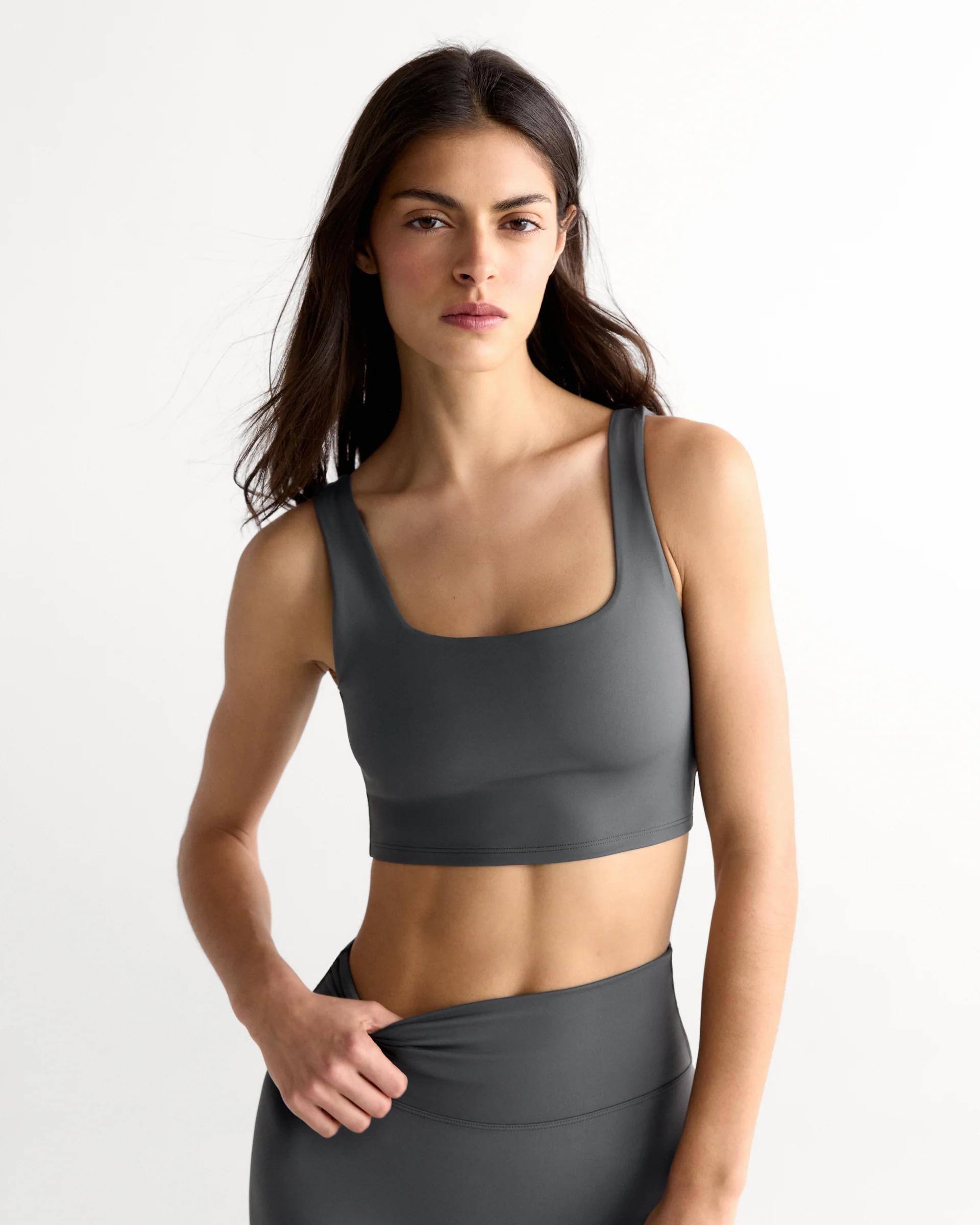 Ultimate Square Neck Bra - Graphite Grey