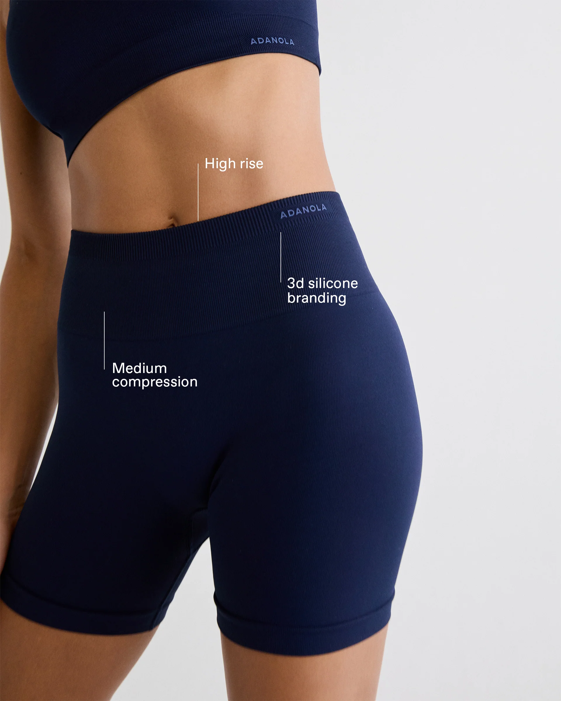 Classic Seamless Crop Shorts - Navy Blue