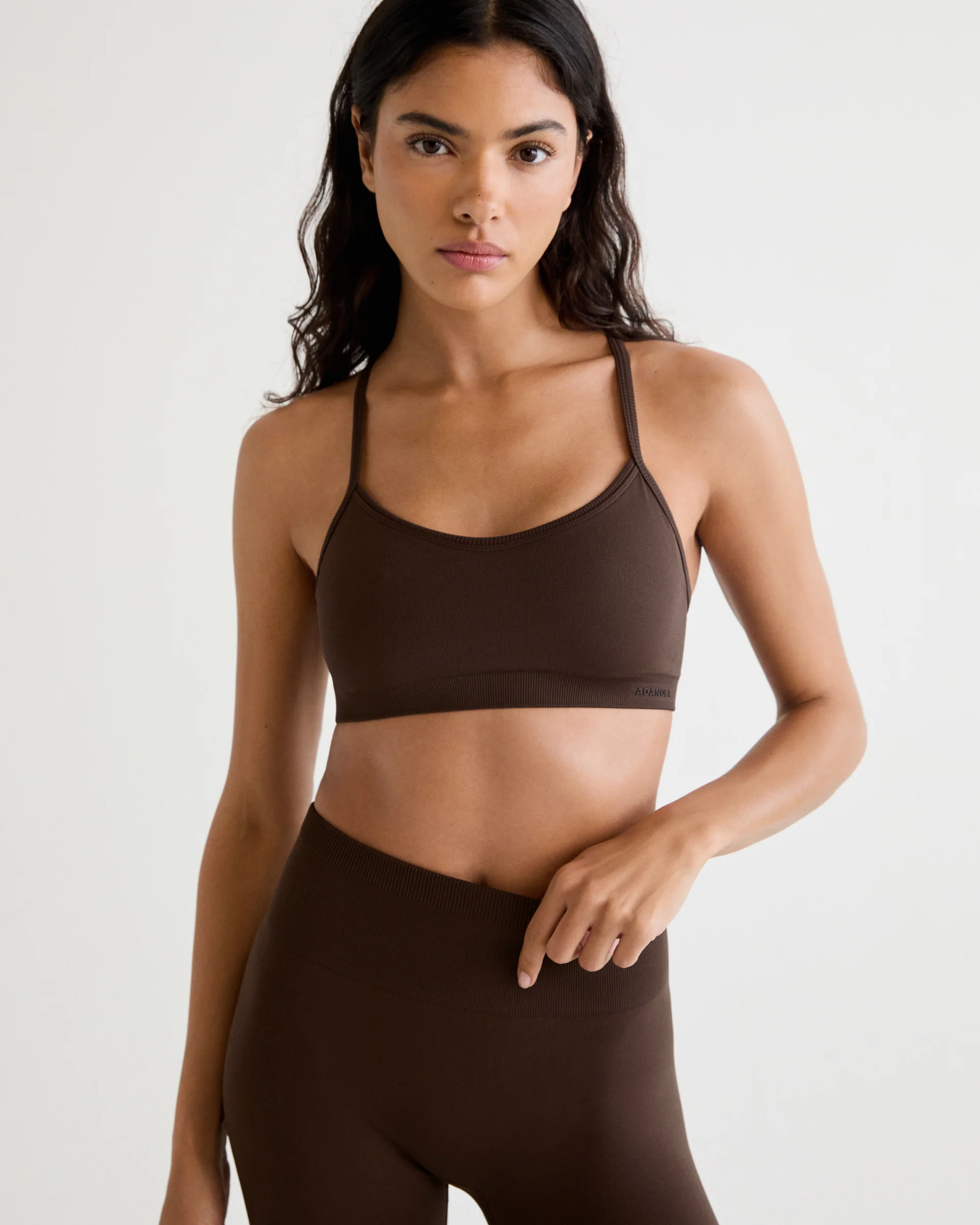 Classic Seamless Cross Back Bra - Chocolate Brown