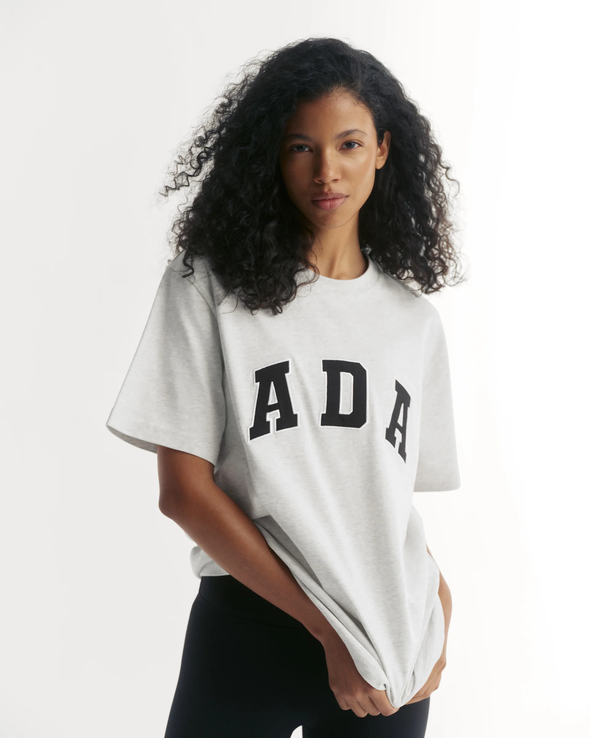 ADA Short Sleeve Oversized T-shirt - Light Grey Melange