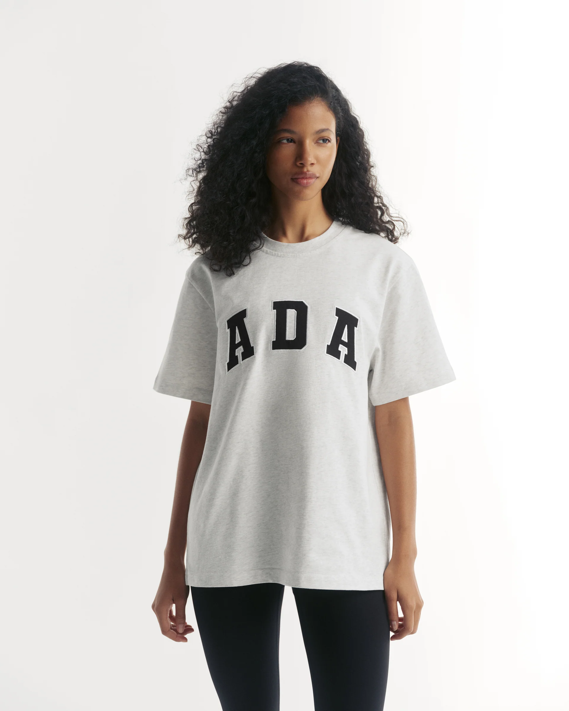 ADA Short Sleeve Oversized T-shirt - Light Grey Melange