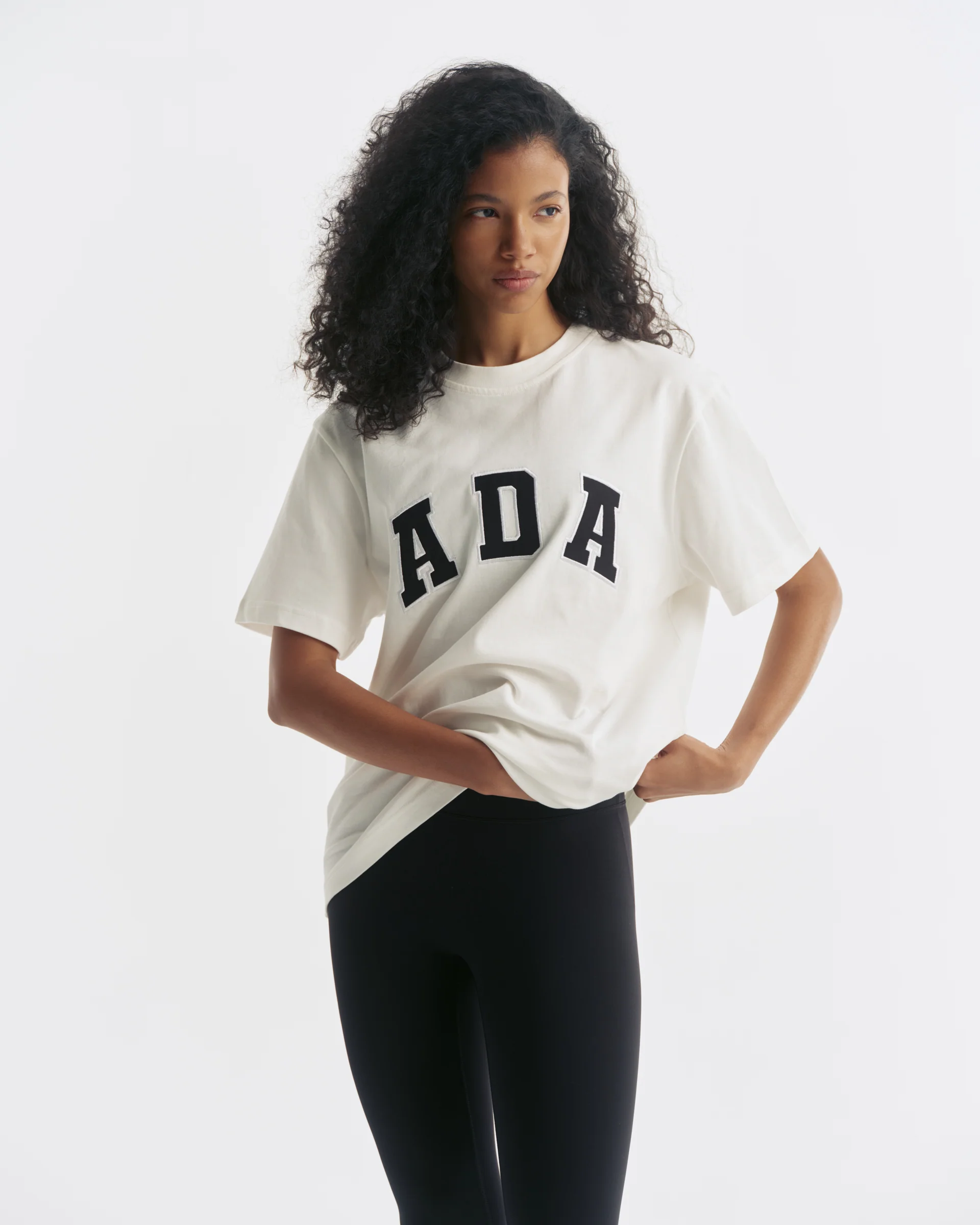 5130-ada-short-sleeve-oversized-t-shirt-white-black-3.webp ADA Short Sleeve Oversized T-shirt - White/Black
