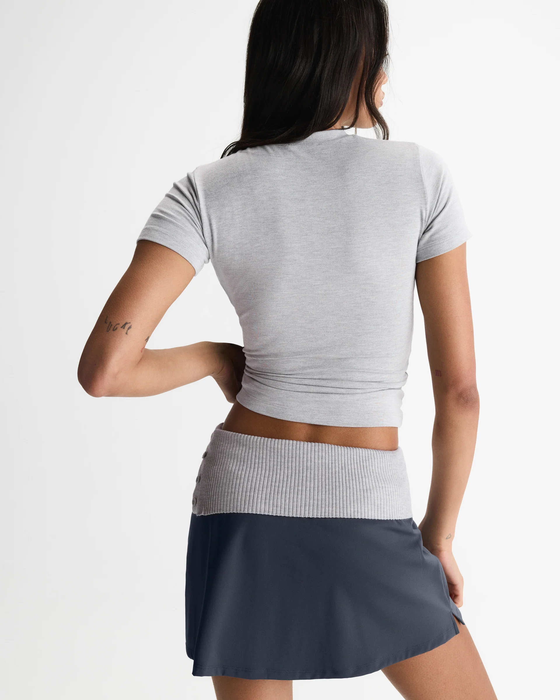 5418-soft-modal-short-sleeve-top-light-grey-melange-3.webp Soft Modal Short Sleeve Top - Light Grey Melange
