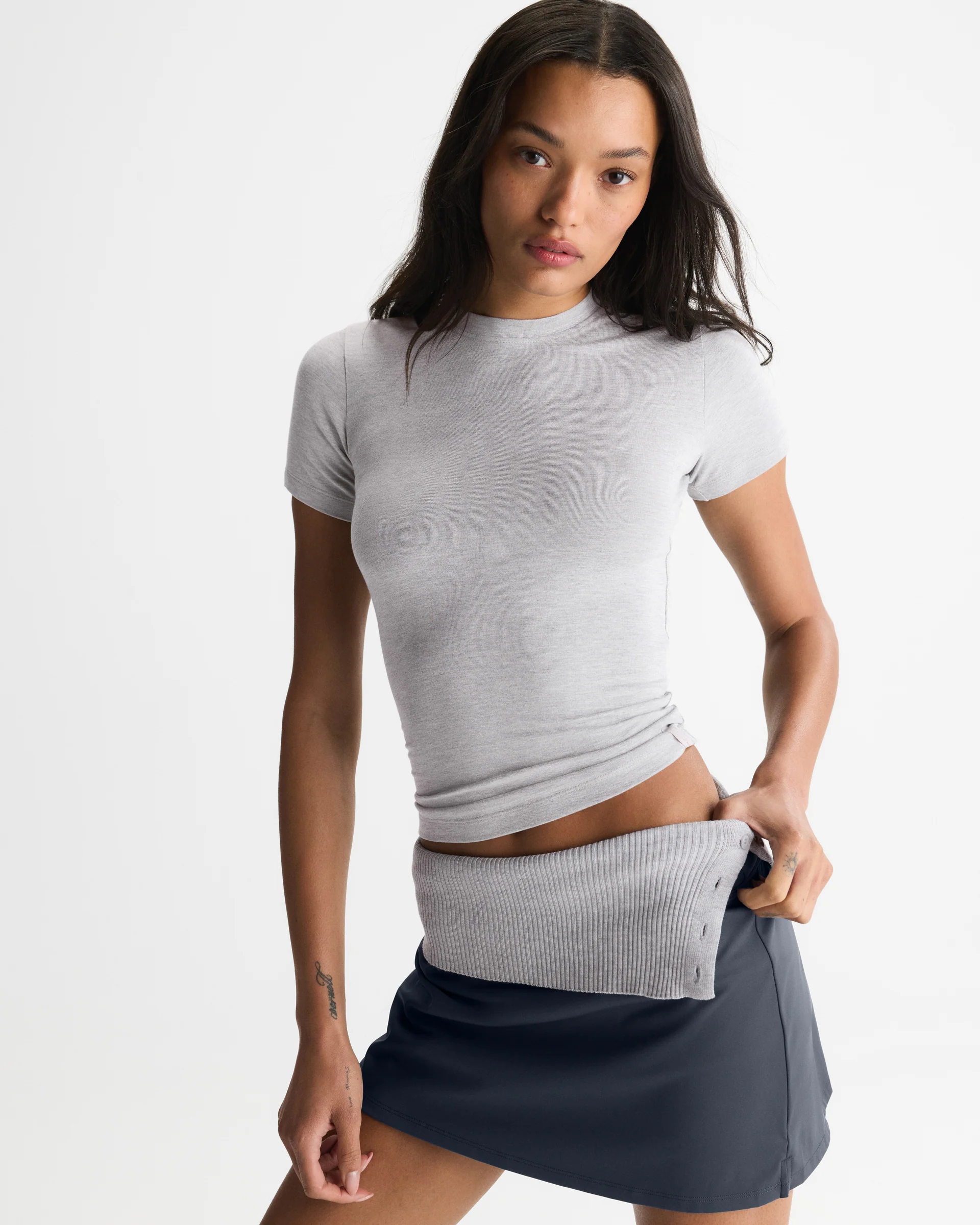 5418-soft-modal-short-sleeve-top-light-grey-melange-5.webp Soft Modal Short Sleeve Top - Light Grey Melange