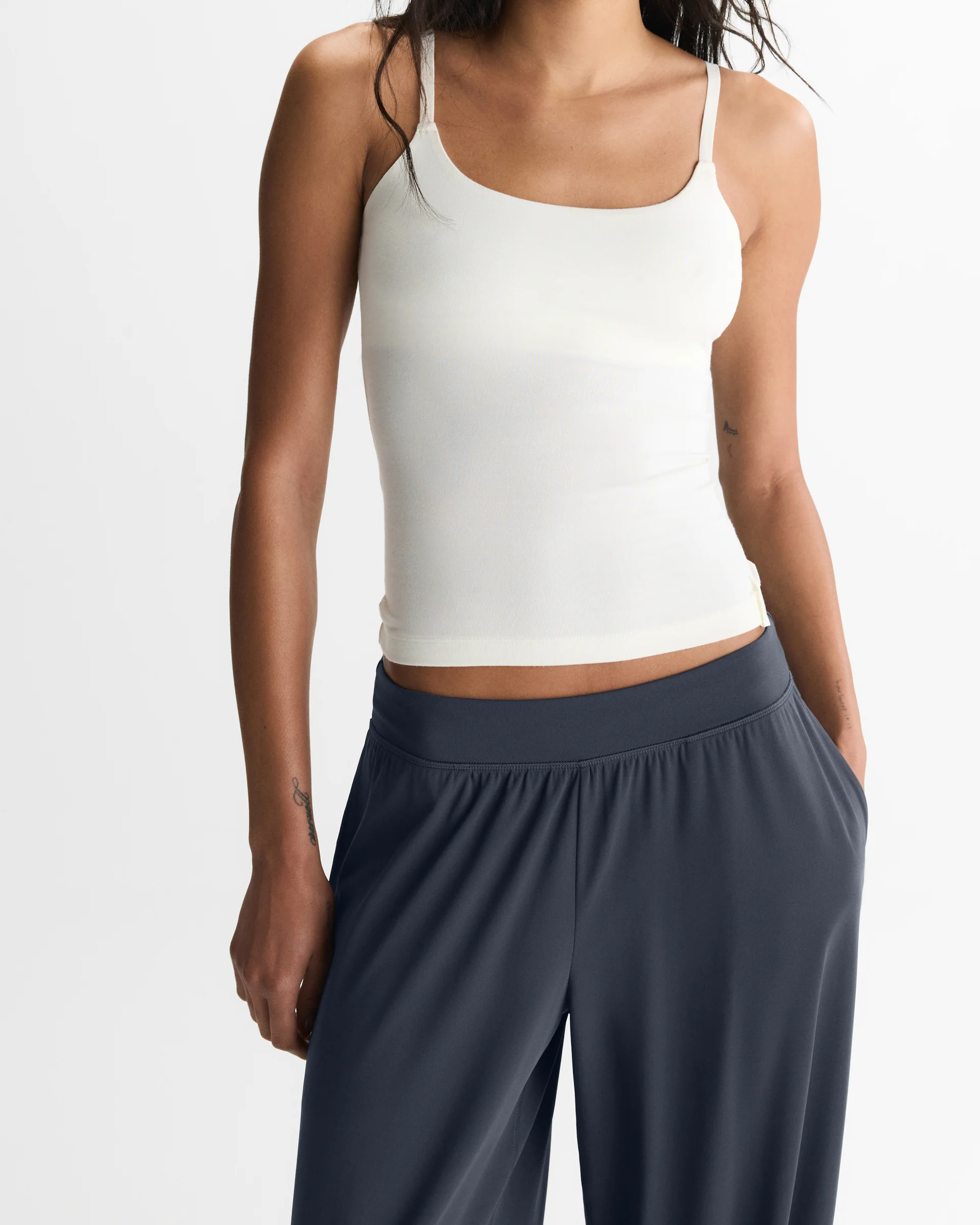Soft Modal Skinny Strap Cami Top - Marshmallow White