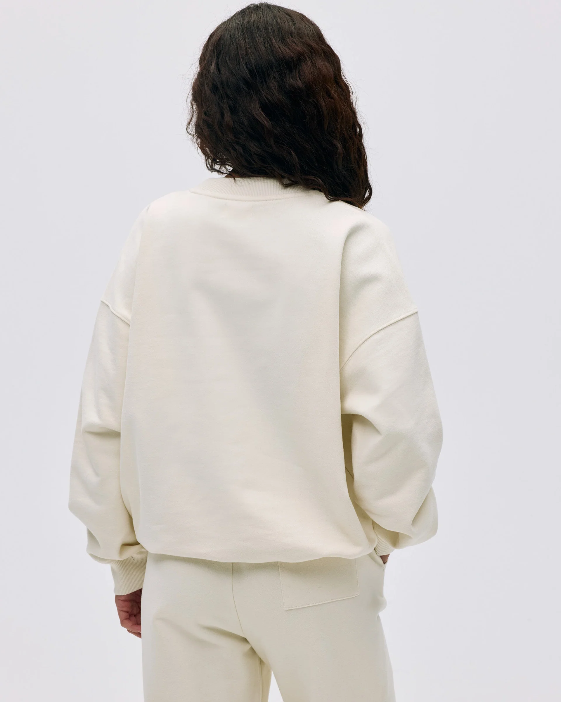 Varsity Oversized Sweatshirt - Marshmallow White/Midnight Blue