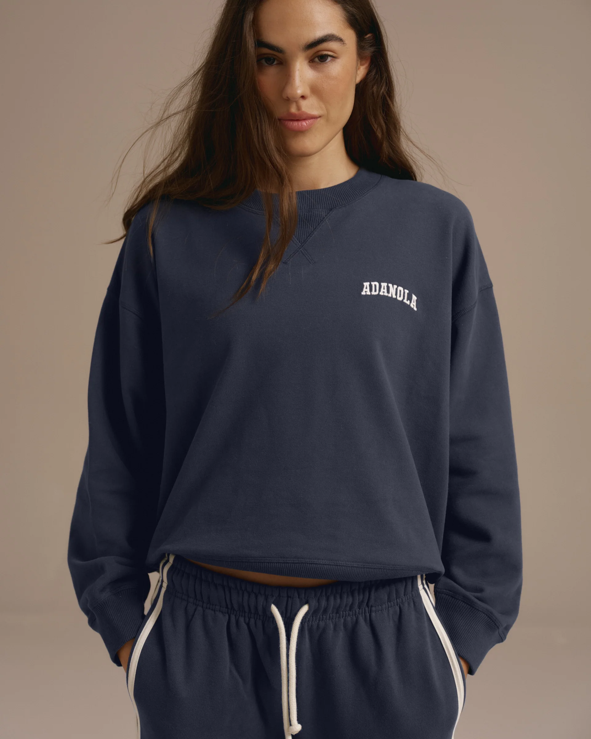 5772-varsity-loose-fit-sweatshirt-midnight-blue-marshmallow-white-1.webp Varsity Loose Fit Sweatshirt - Midnight Blue/Marshmallow White