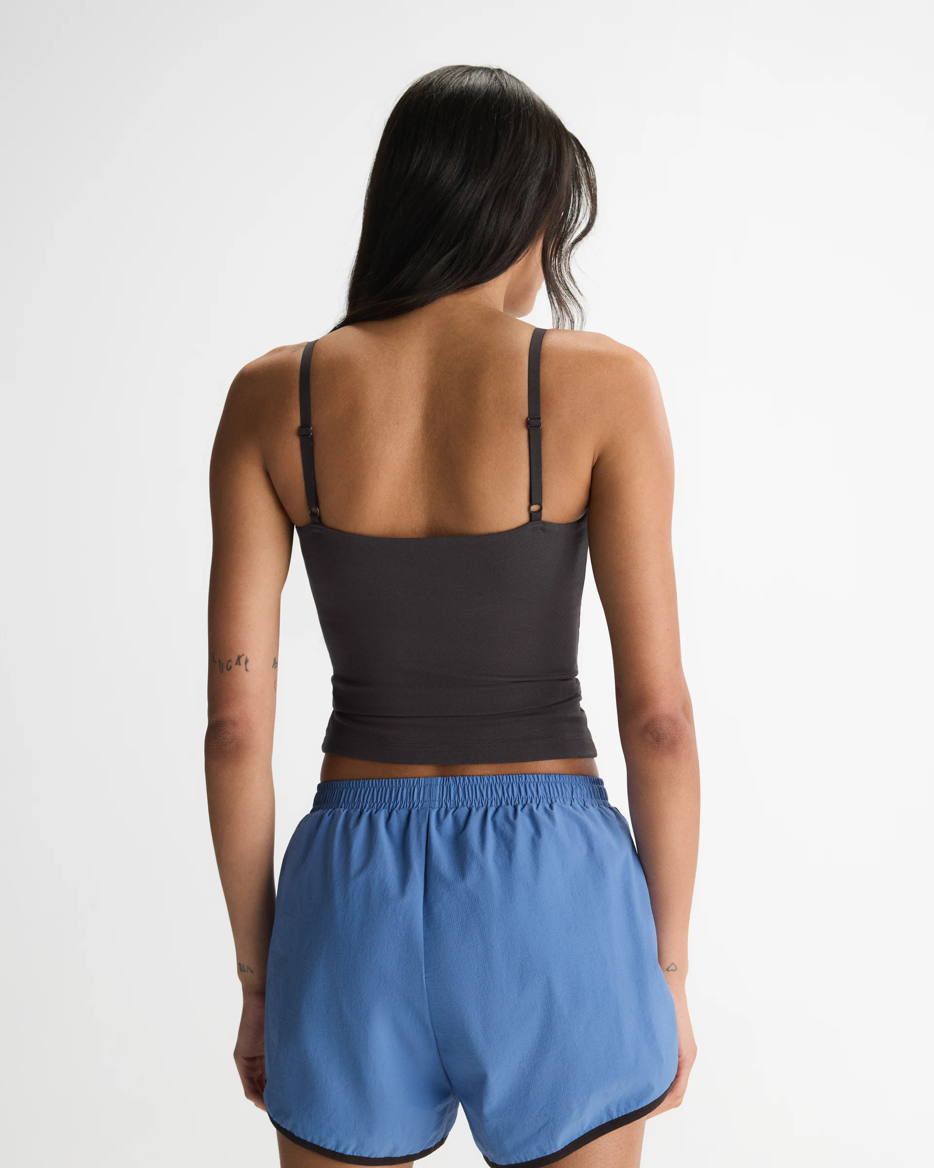Soft Modal Skinny Strap Cami Top - Coffee Bean