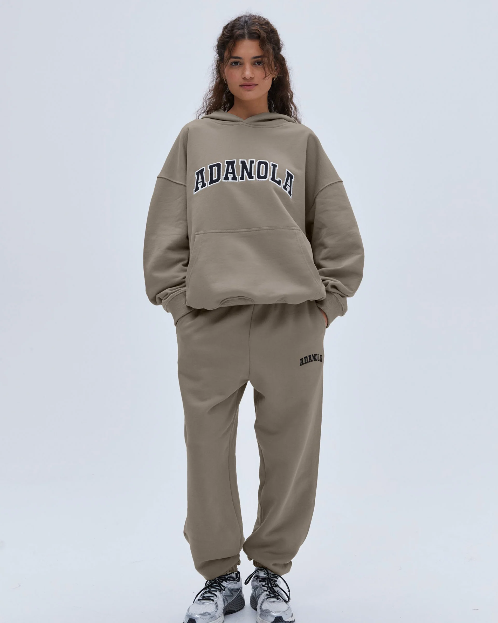 Varsity Oversized Hoodie - Clay Beige
