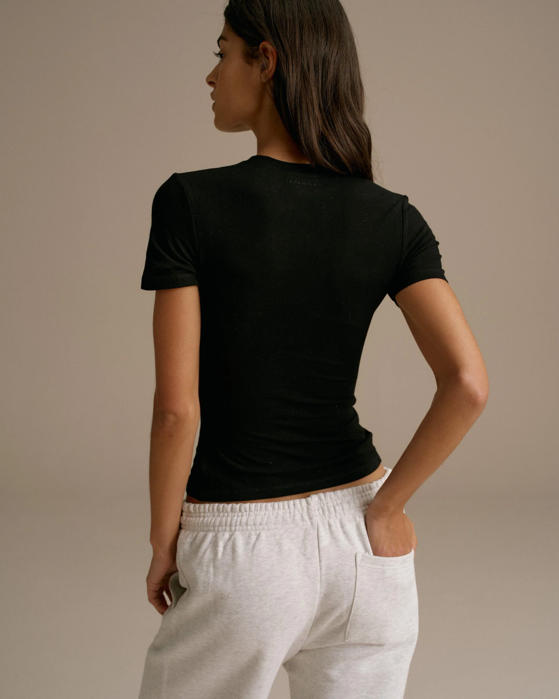 Cotton Short Sleeve Top - Black