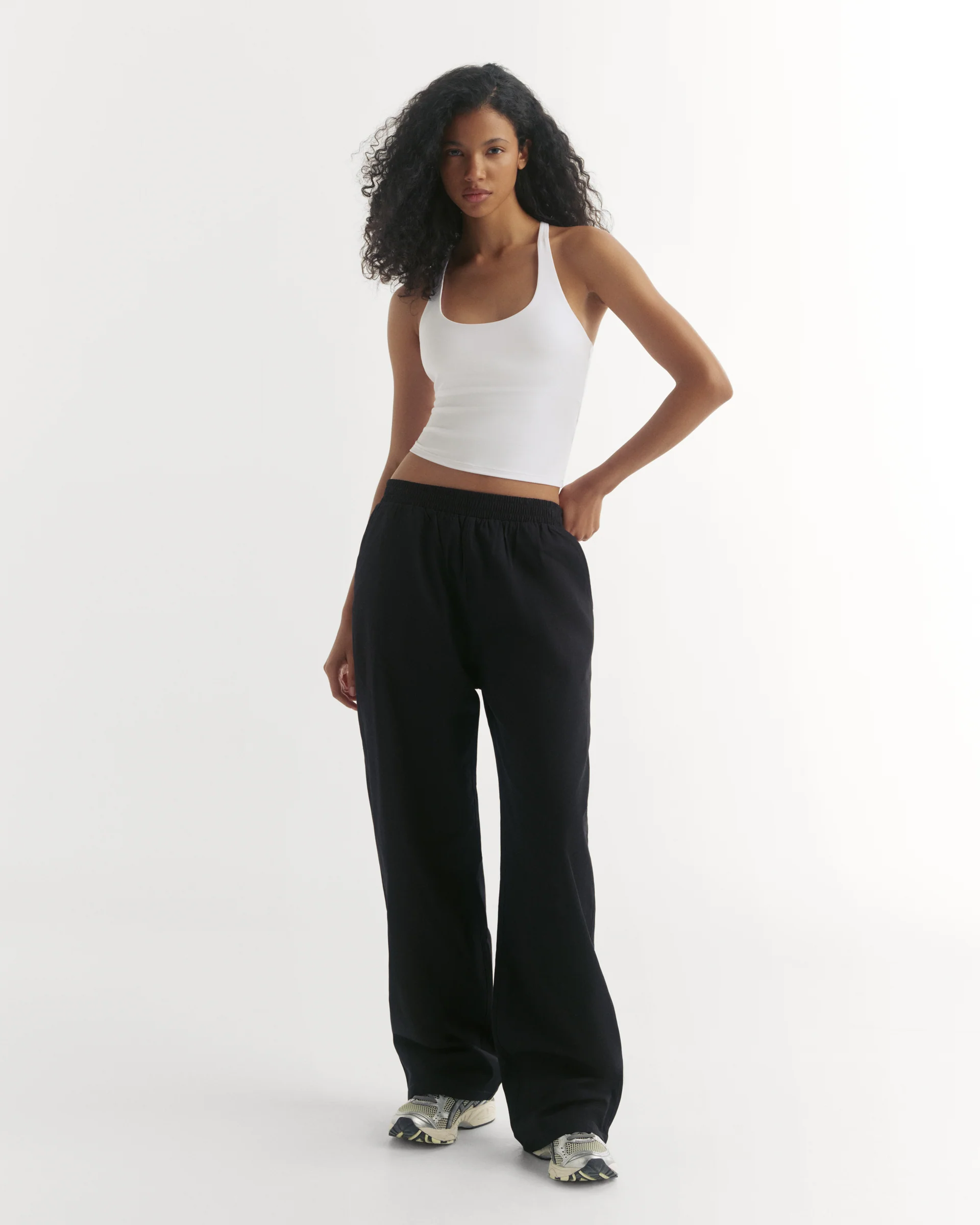 Cotton Pull on Pants - Black