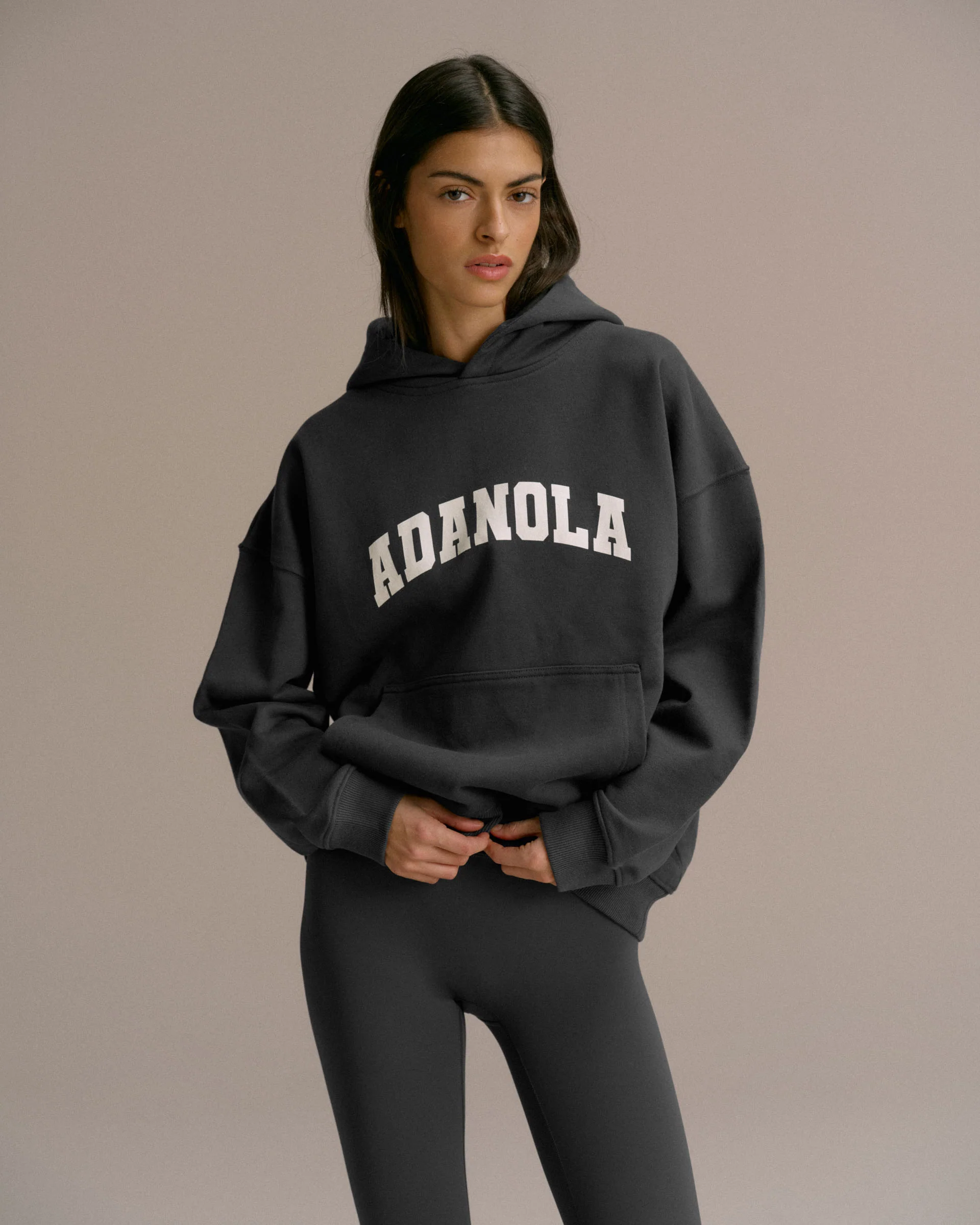 Varsity Oversized Hoodie - Graphite Grey/Marshmallow White