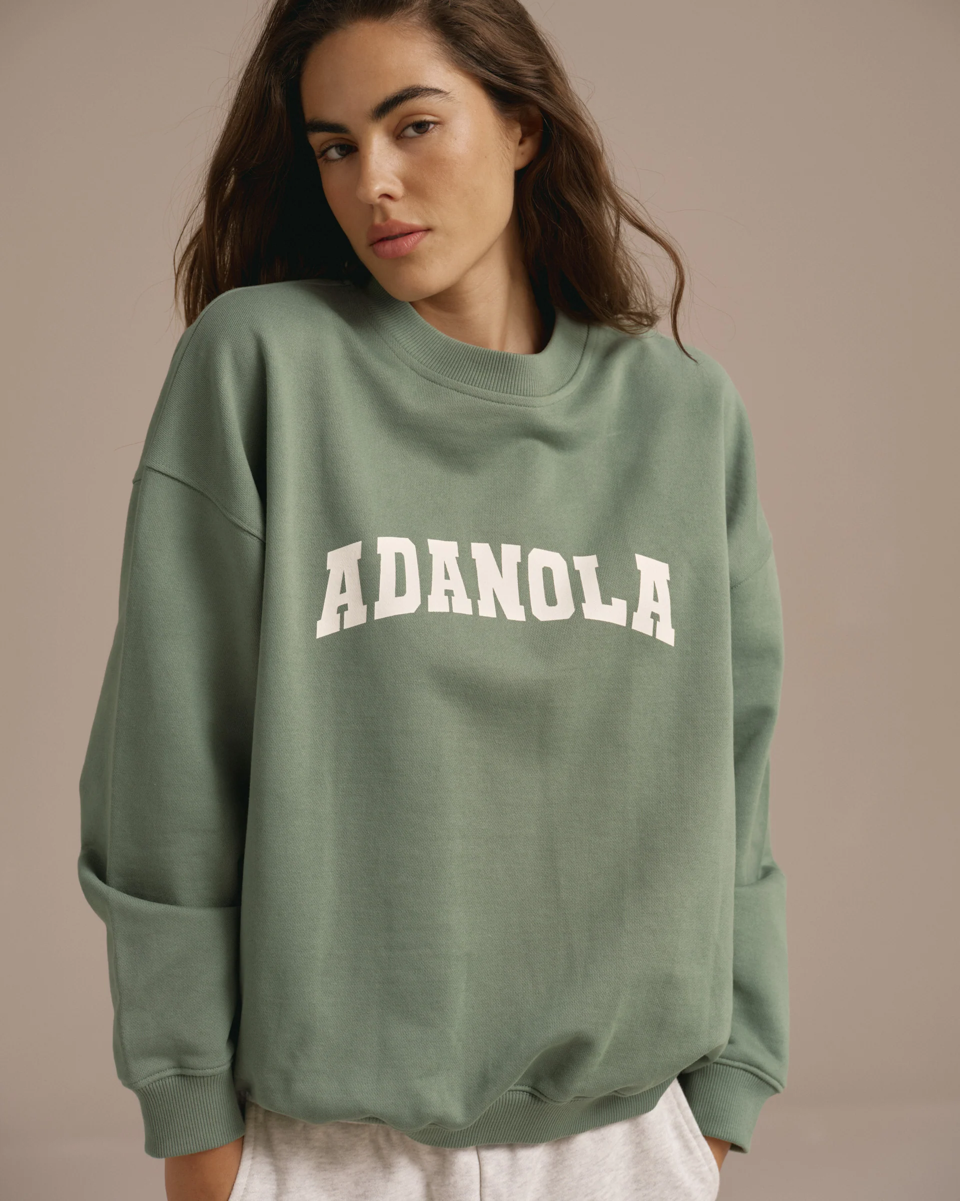 Varsity Oversized Sweatshirt - Eden Green/Marshmallow White