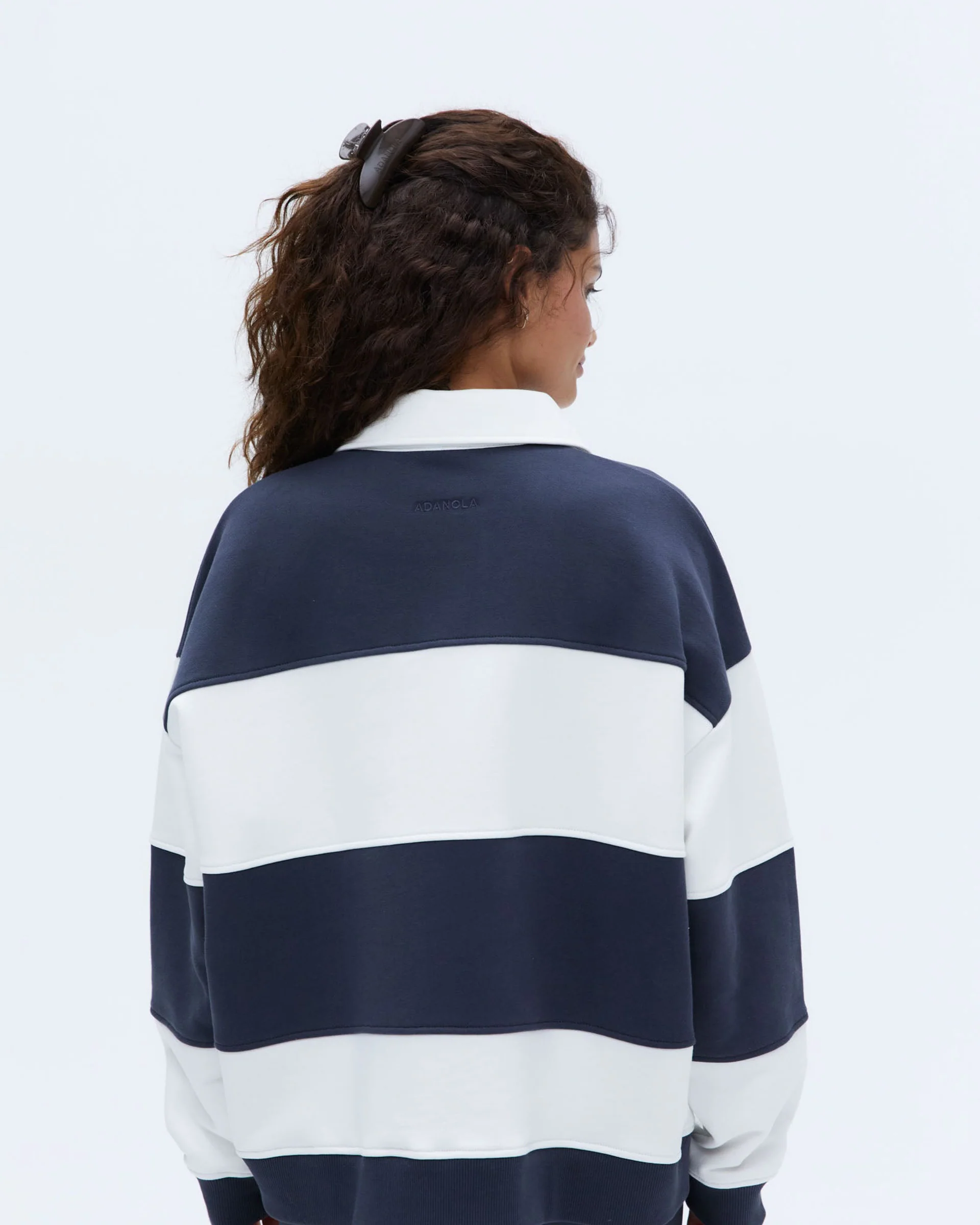 6154-stripe-oversized-henley-sweatshirt-midnight-blue-marshmallow-white-2.webp Stripe Oversized Henley Sweatshirt - Midnight Blue/Marshmallow White
