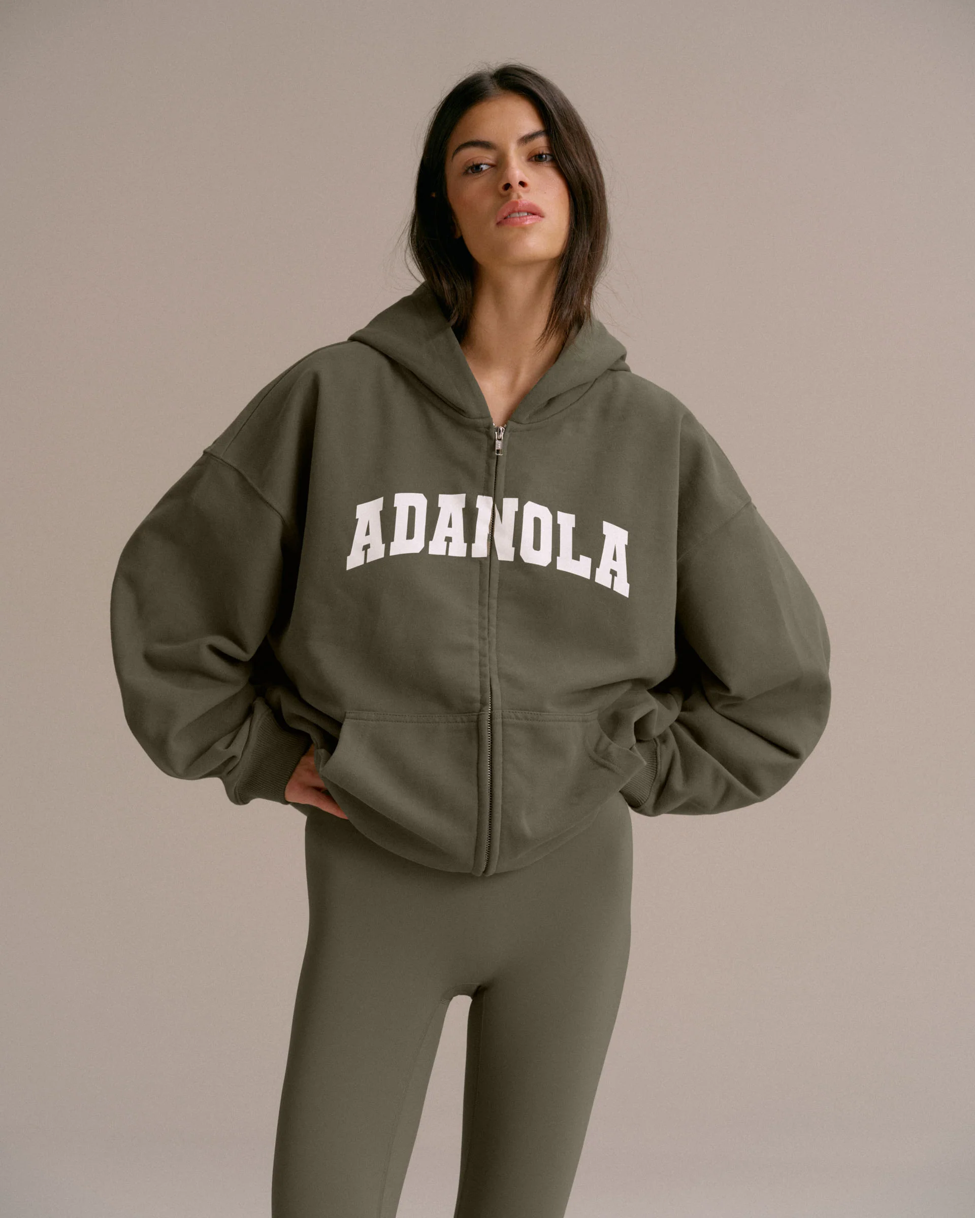 6229-varsity-oversized-full-zip-hoodie-olive-green-marshmallow-white-1.webp Varsity Oversized Full Zip Hoodie - Olive Green/Marshmallow White
