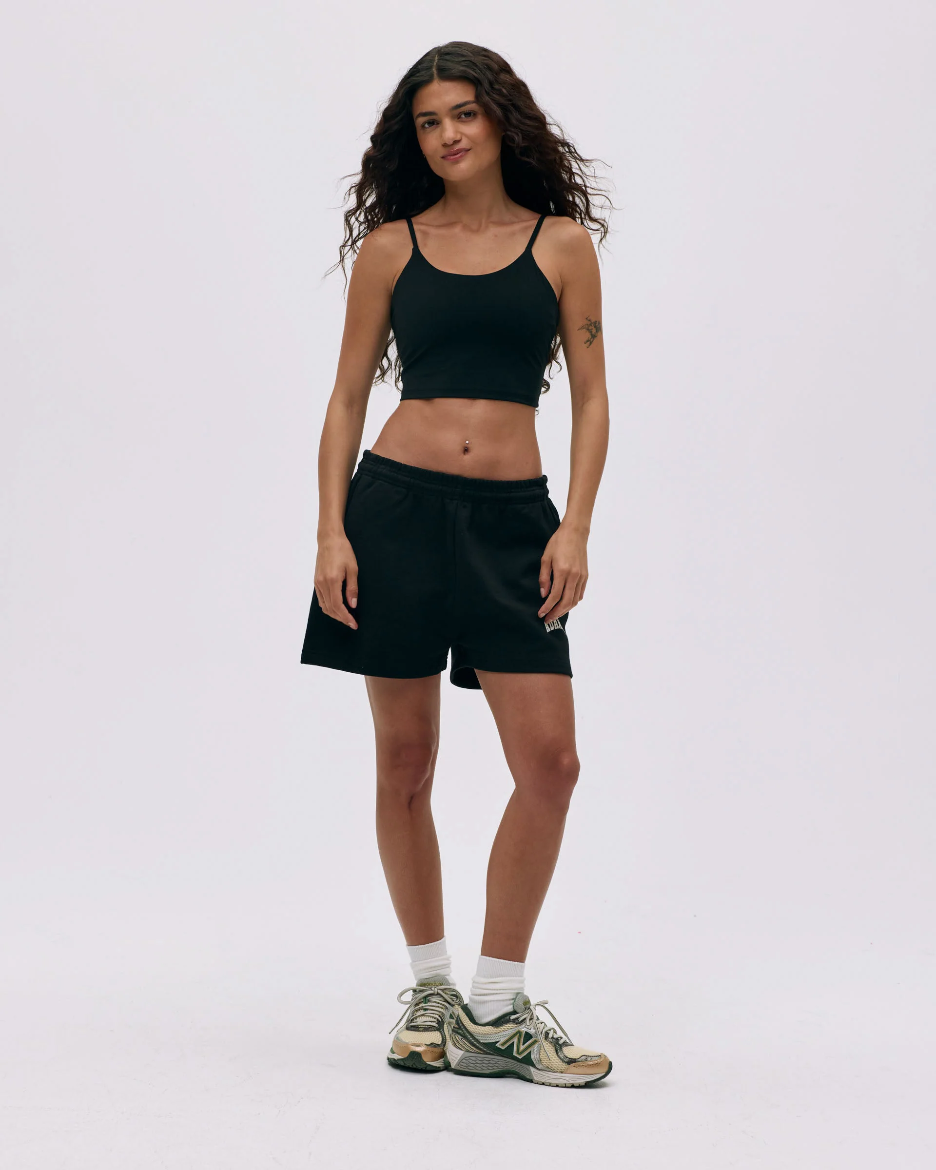 Varsity Sweat Shorts - Black/Marshmallow White