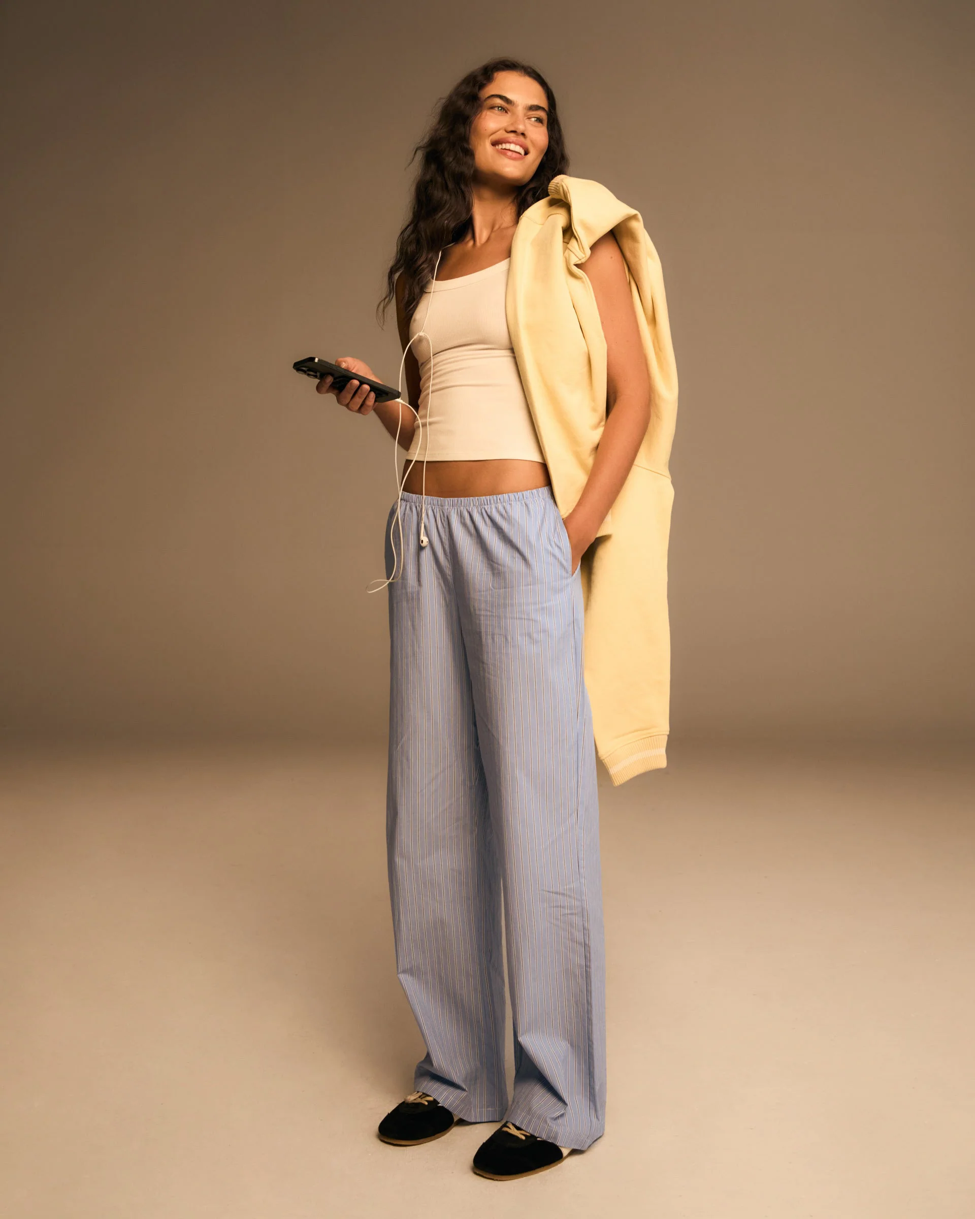 6675-cotton-stripe-pull-on-pants-blue-white-1.webp Cotton Stripe Pull On Pants - Blue/White