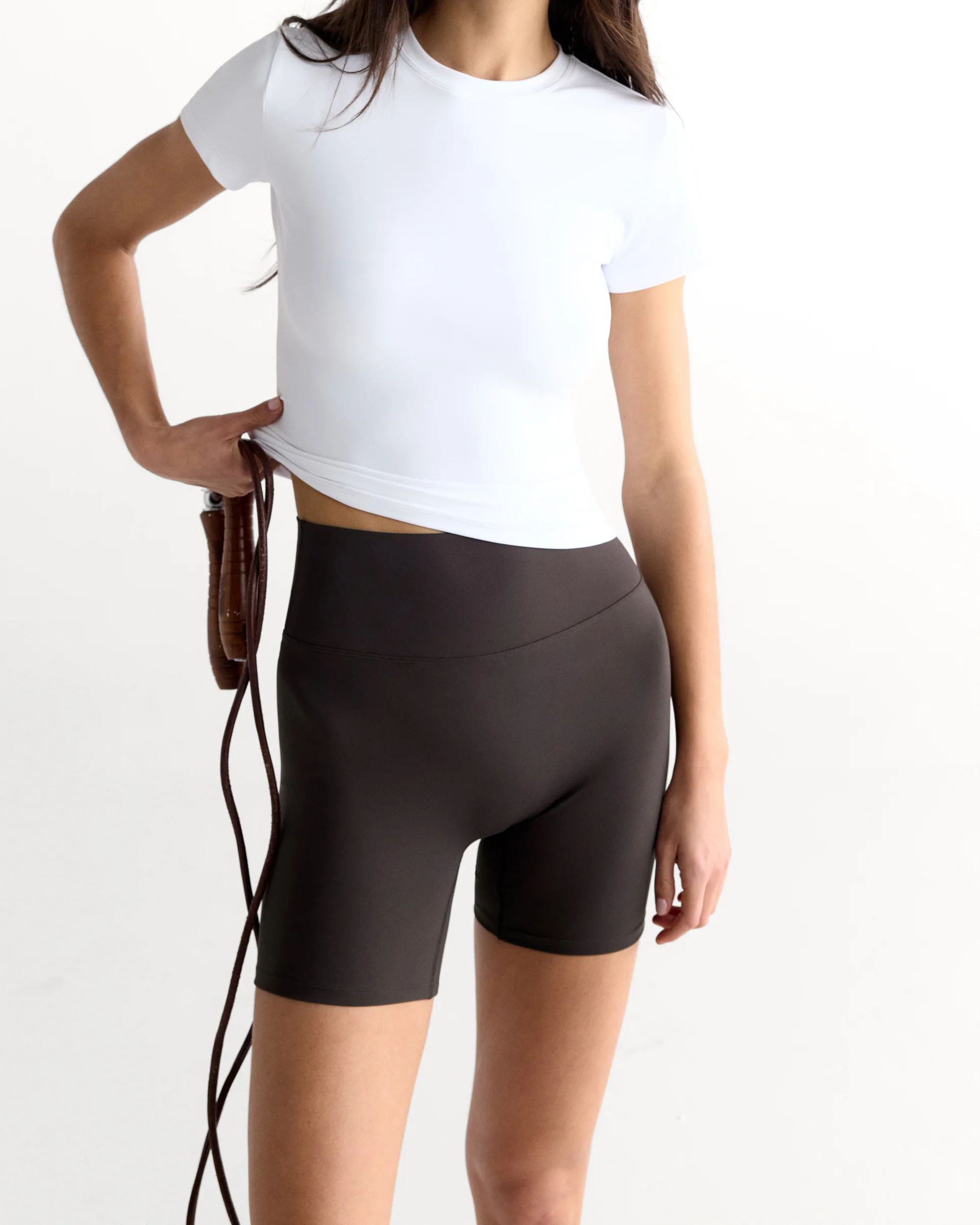 Ultimate Crop Shorts - Coffee Bean