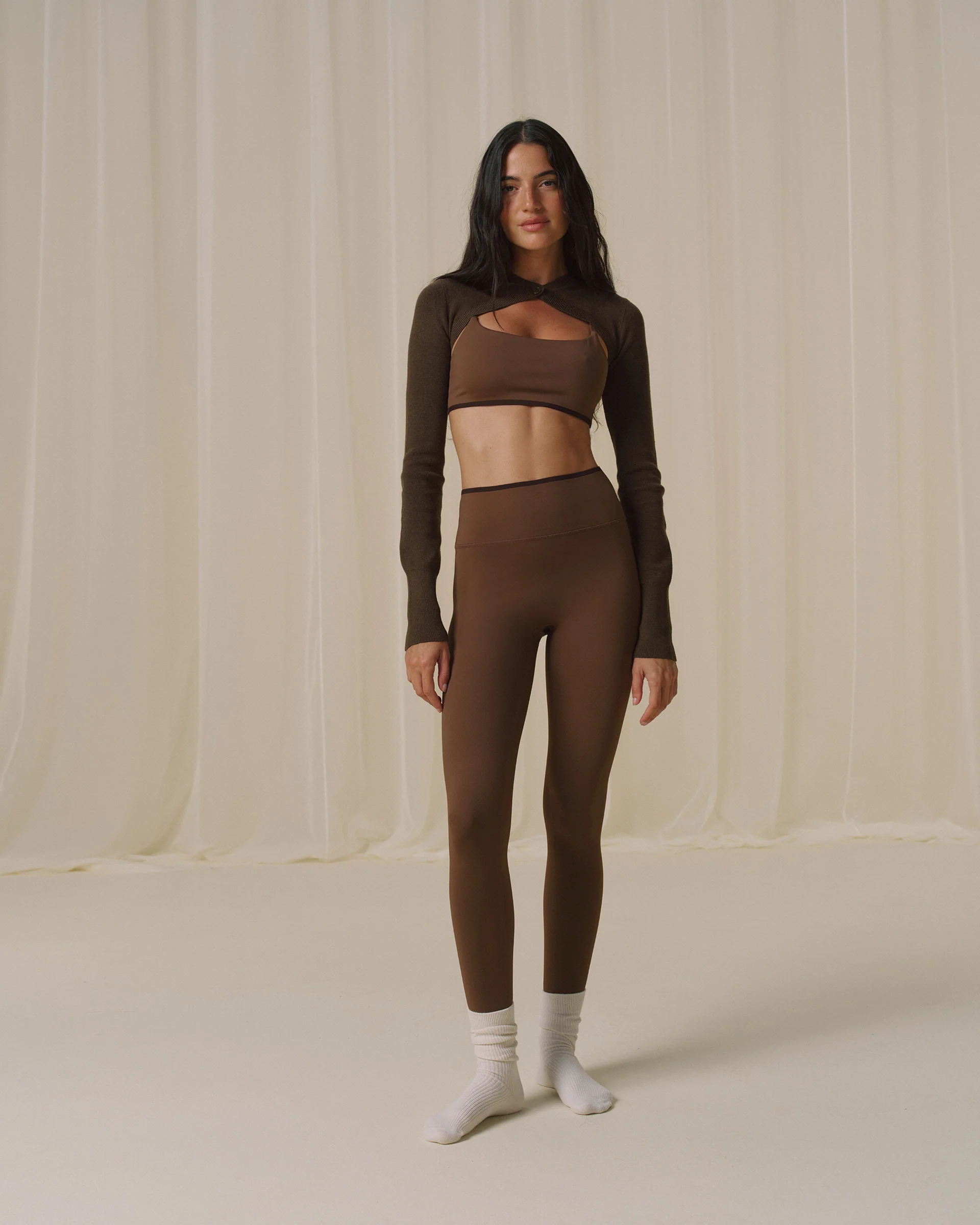 Knit Bolero - Dark Mocha Brown