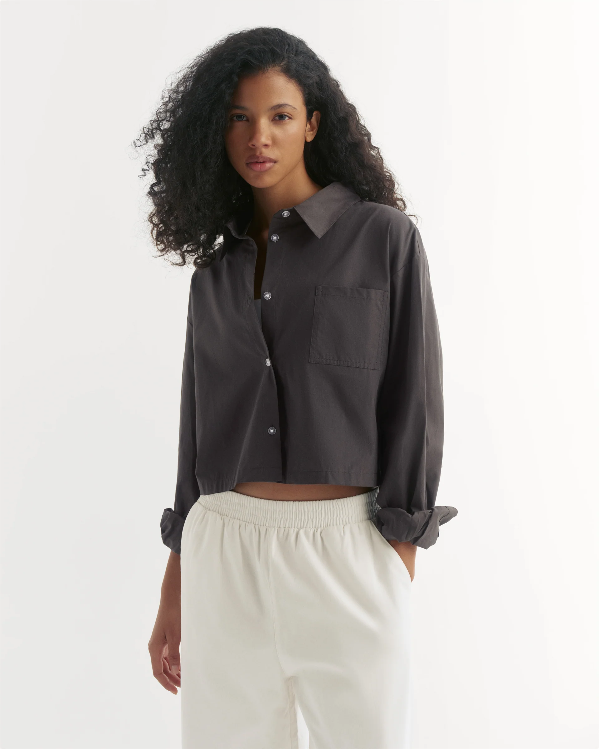 7149-cotton-cropped-shirt-coffee-bean-1.webp Cotton Cropped Shirt - Coffee Bean