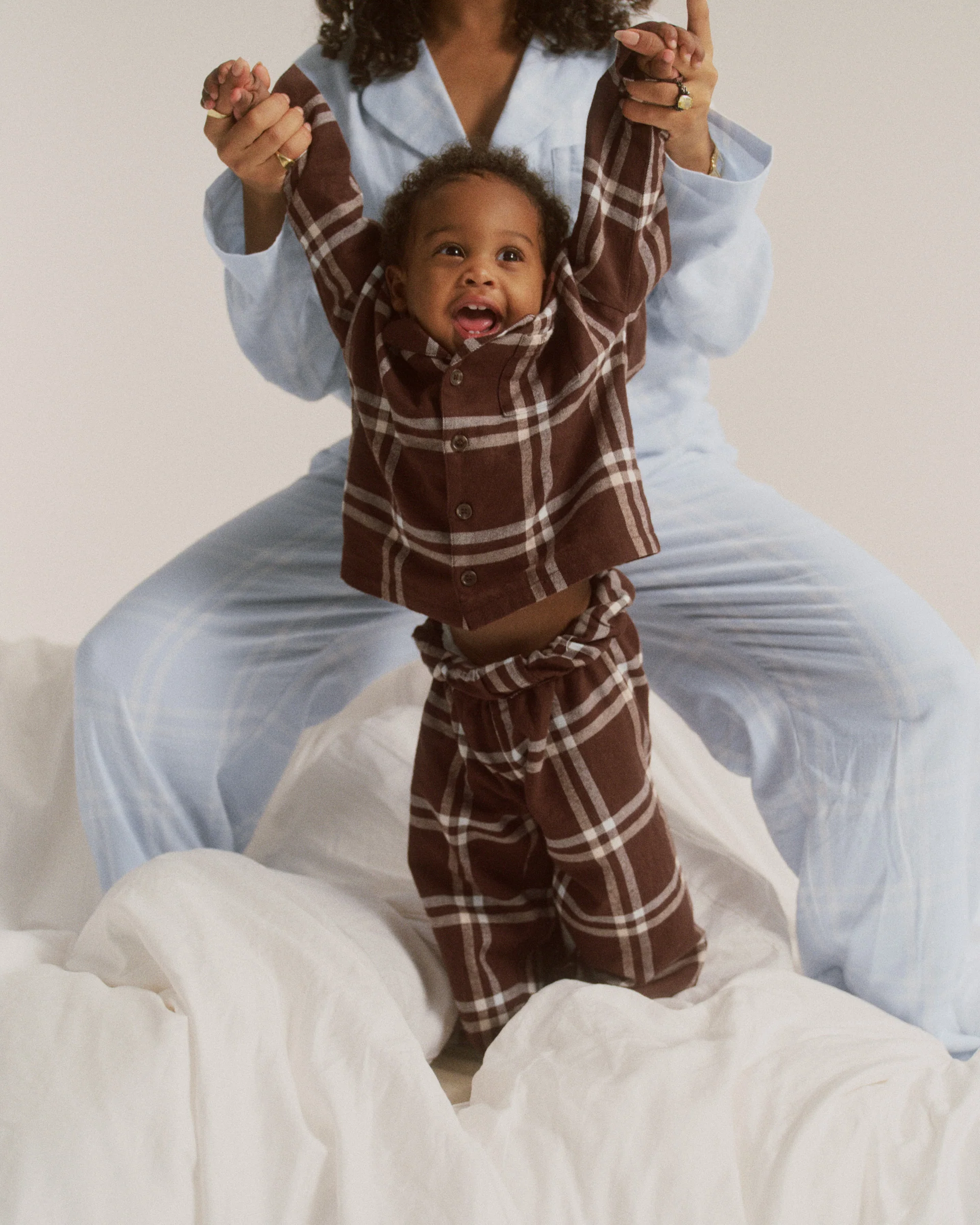 7201-mini-brushed-checked-pyjamas-chocolate-brown-1.webp Mini Brushed Checked Pyjamas - Chocolate Brown