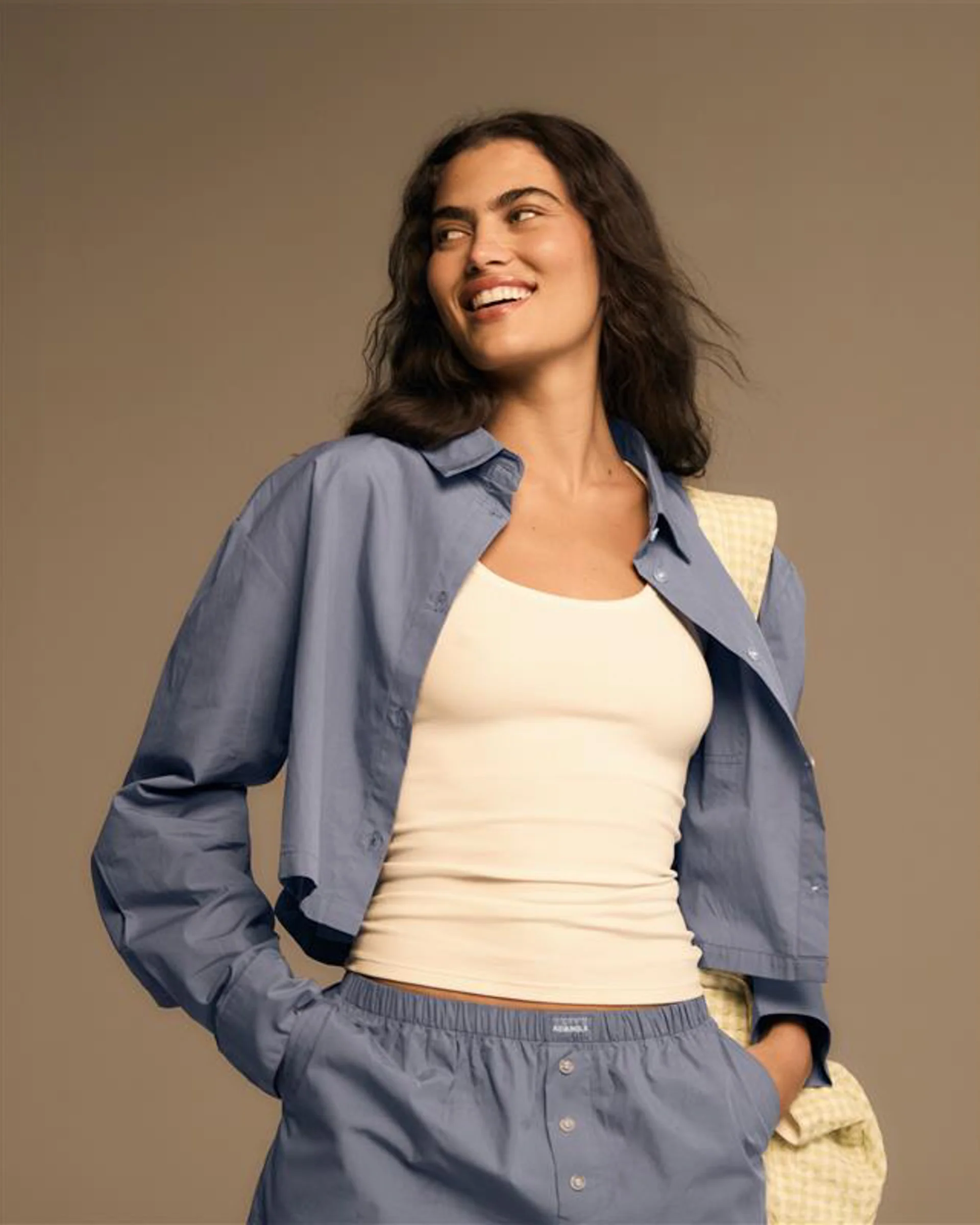 7258-cotton-cropped-shirt-blue-1.webp Cotton Cropped Shirt - Blue