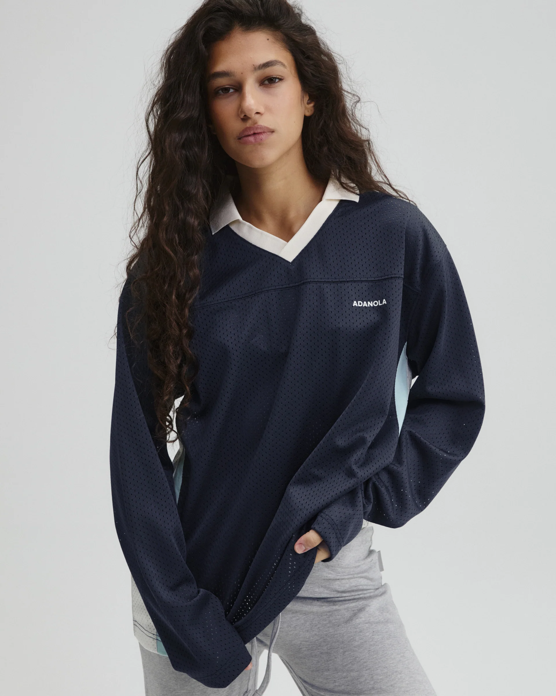 7348-collared-mesh-long-sleeve-jersey-top-midnight-blue-1.webp Collared Mesh Long Sleeve Jersey Top - Midnight Blue