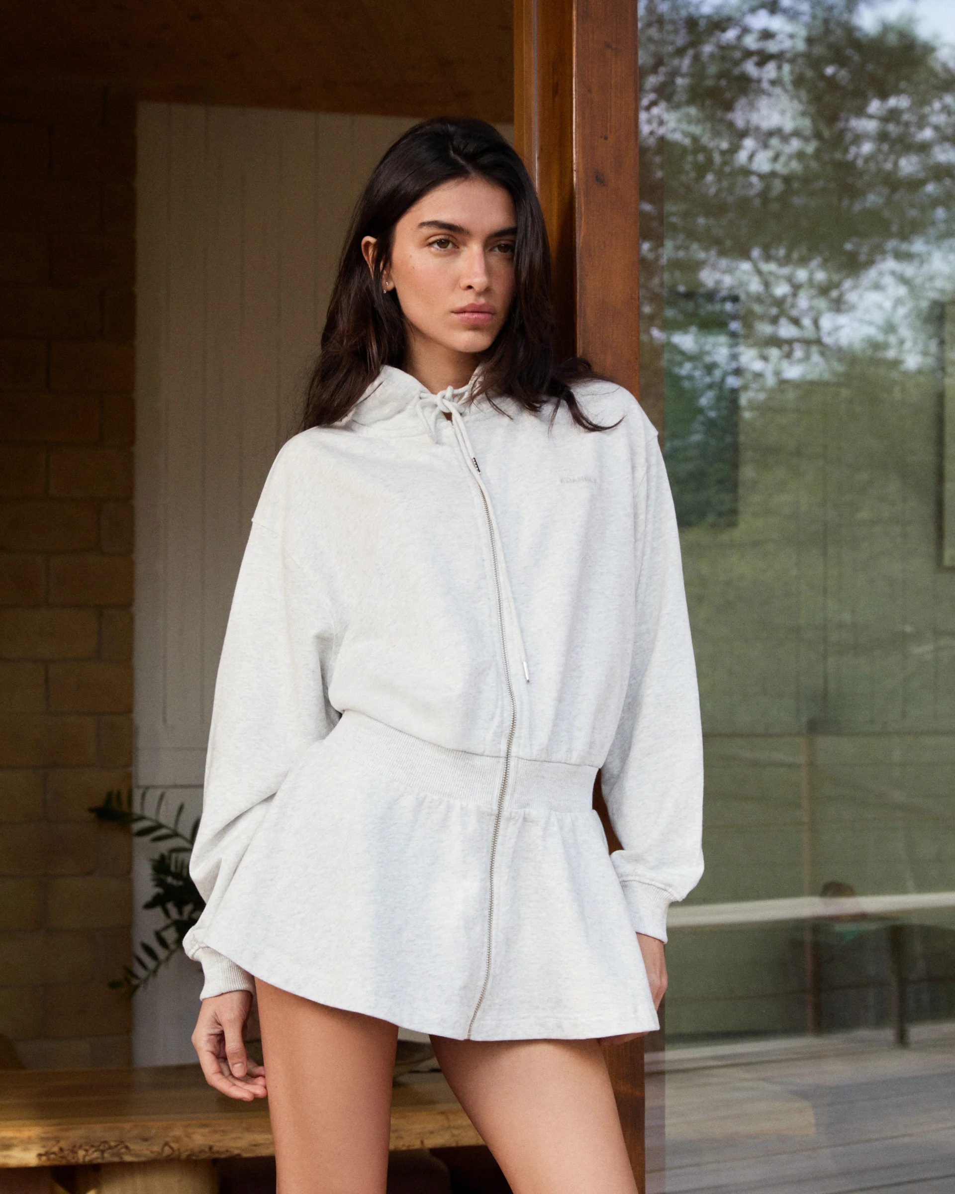 7391-jersey-hooded-dress-light-grey-melange-1.webp Jersey Hooded Dress - Light Grey Melange