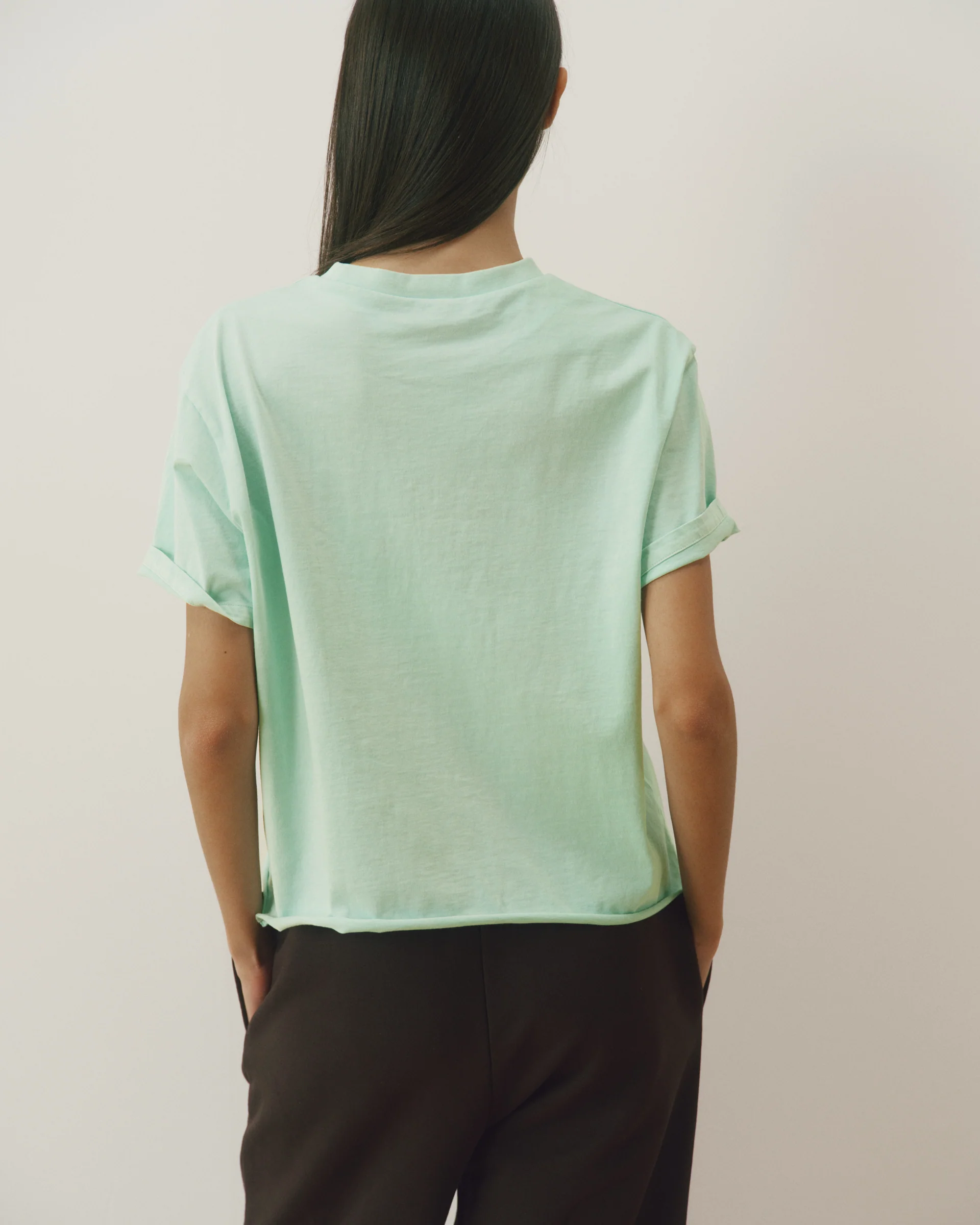 7417-varsity-mid-weight-raw-hem-t-shirt-mint-green-2.webp Varsity Mid-Weight Raw Hem T-shirt - Mint Green