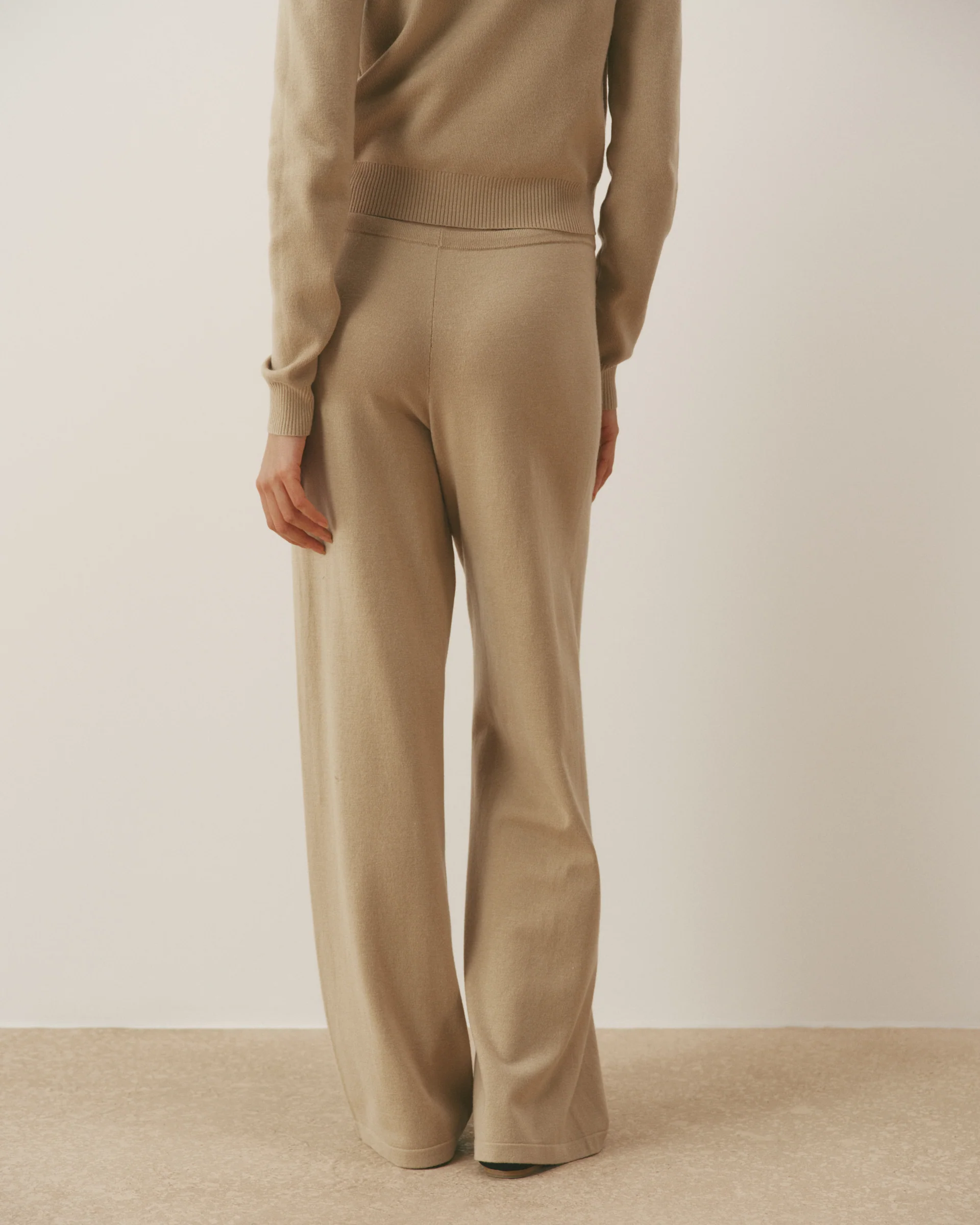 7604-knit-low-rise-straight-leg-pants-almond-2.webp Knit Low Rise Straight Leg Pants - Almond
